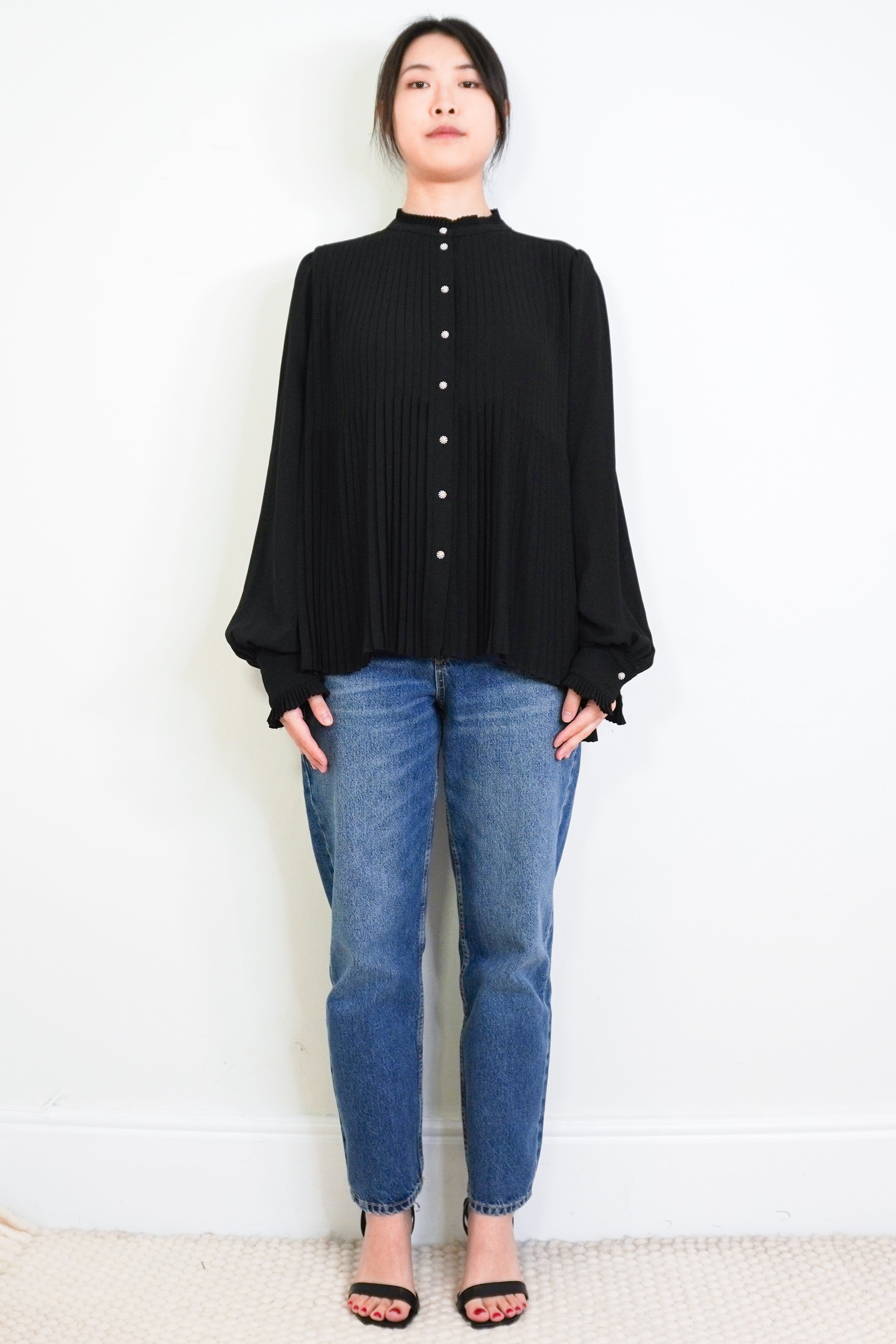 ME+EM-Black-Satin-Blouse-front-picture-Chelsea-London