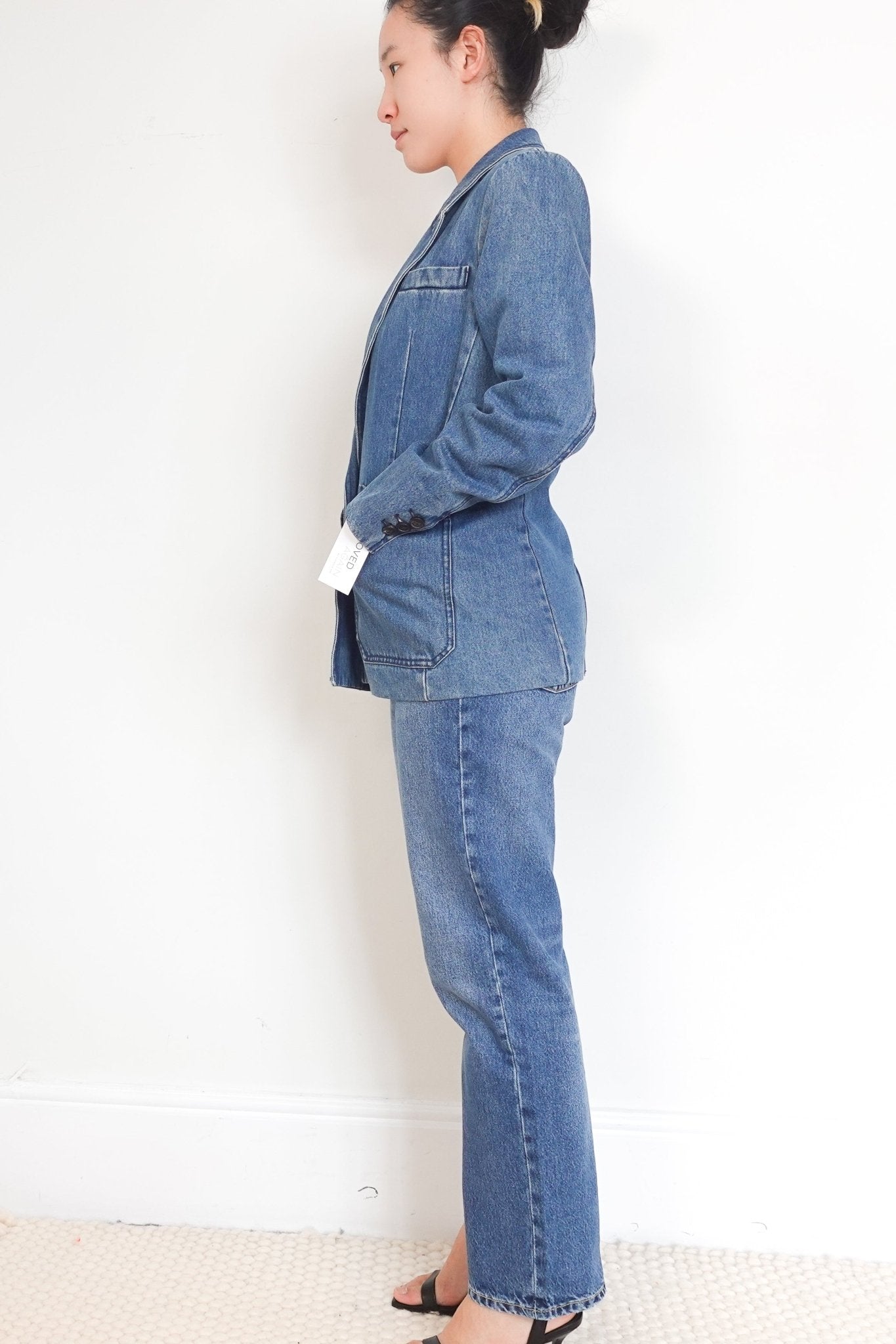 ME+EM Blue Long Denim Blazer Jacket RRP £325 | Authentic Preloved - Reloved Again