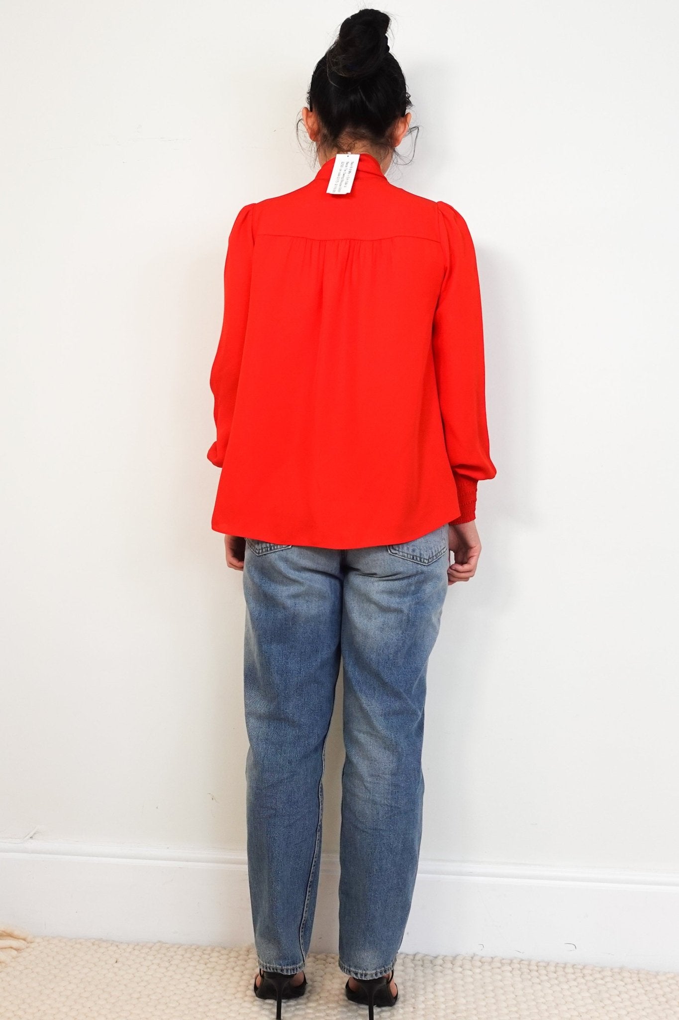 ME+EM Red Neck Tie Swing Blouse RRP £250 | Authentic Preloved - Reloved Again