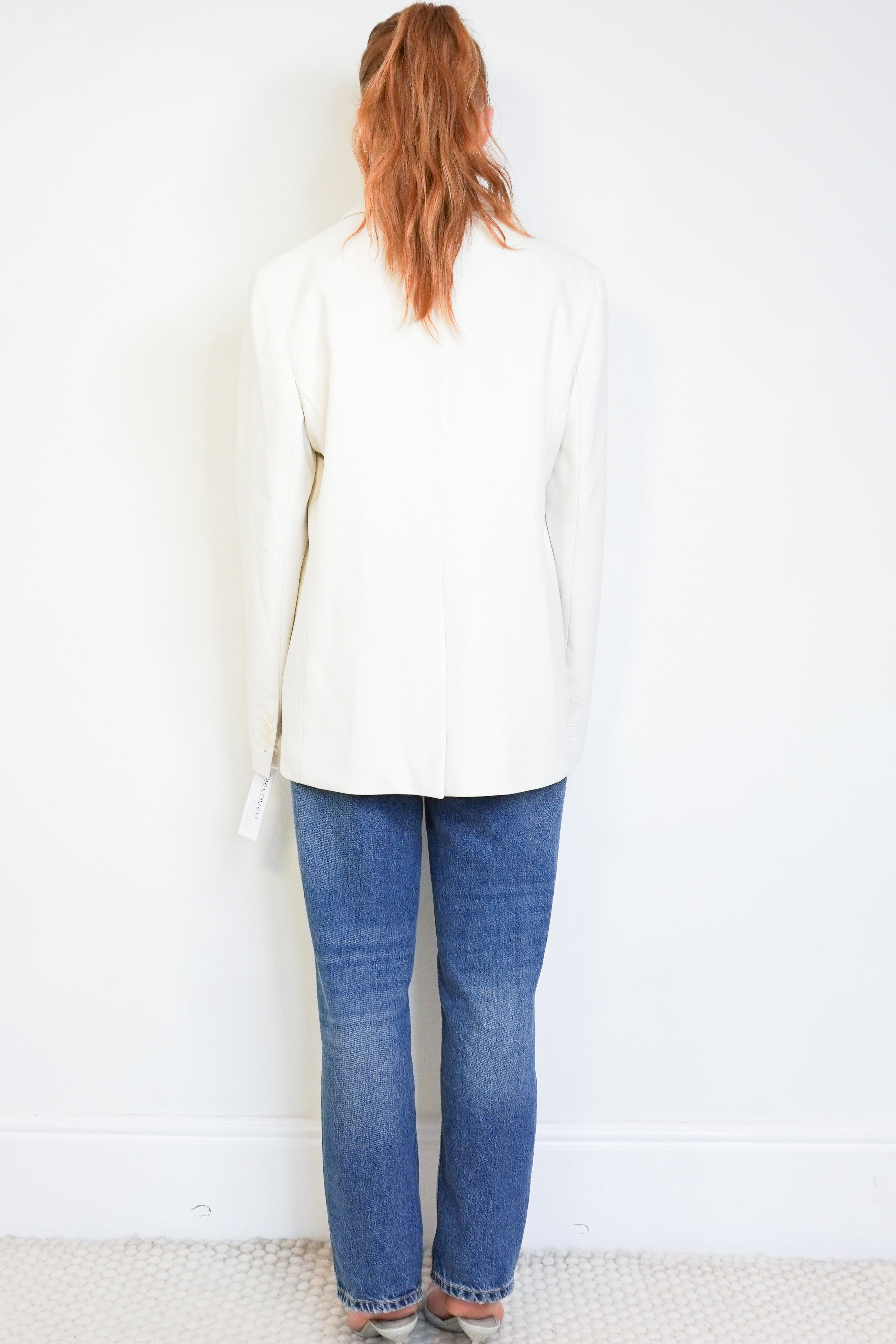 ME+EM White Single-Breasted Blazer back photo chelsea london
