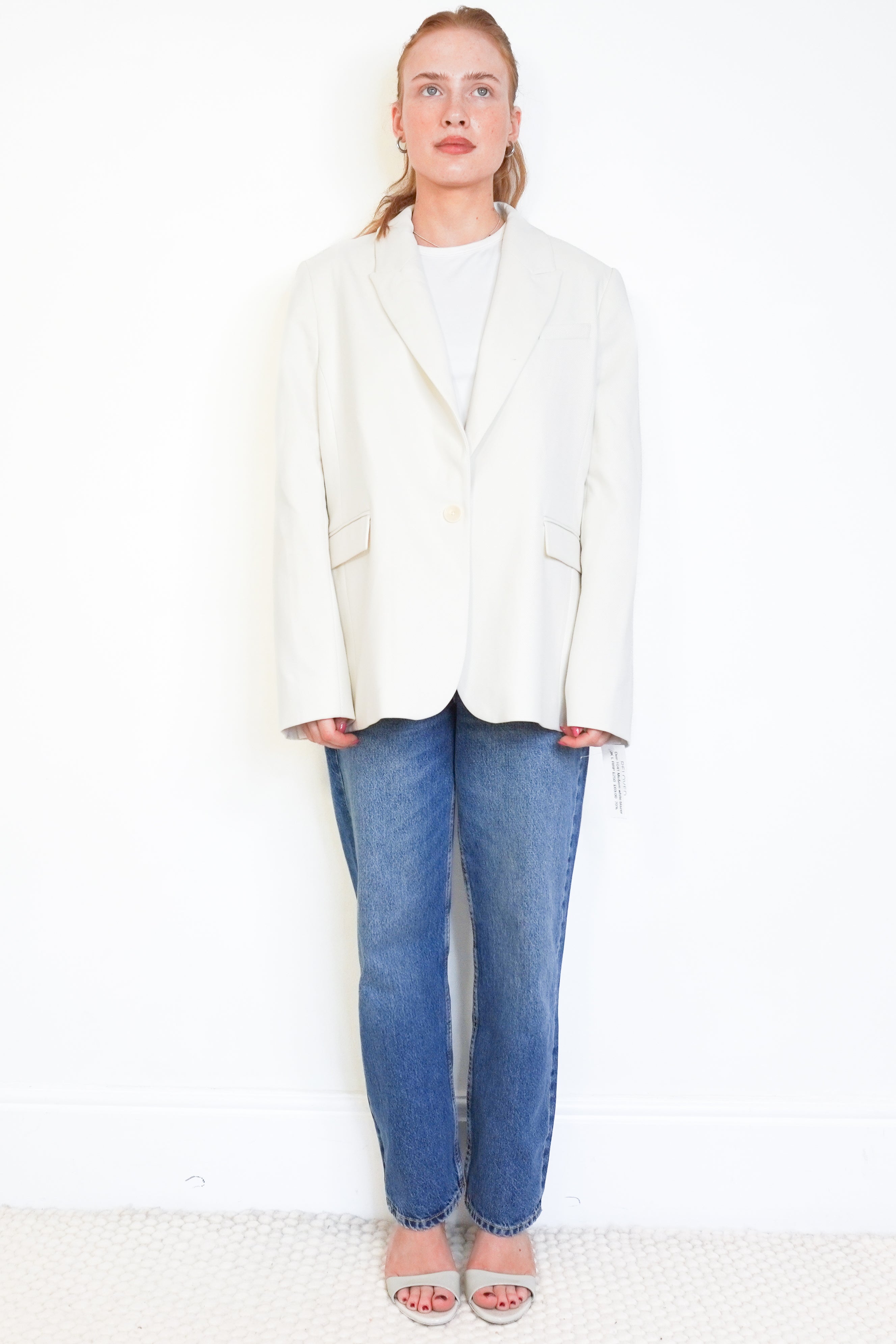 ME+EM White Single-Breasted Blazer front photo chelsea london