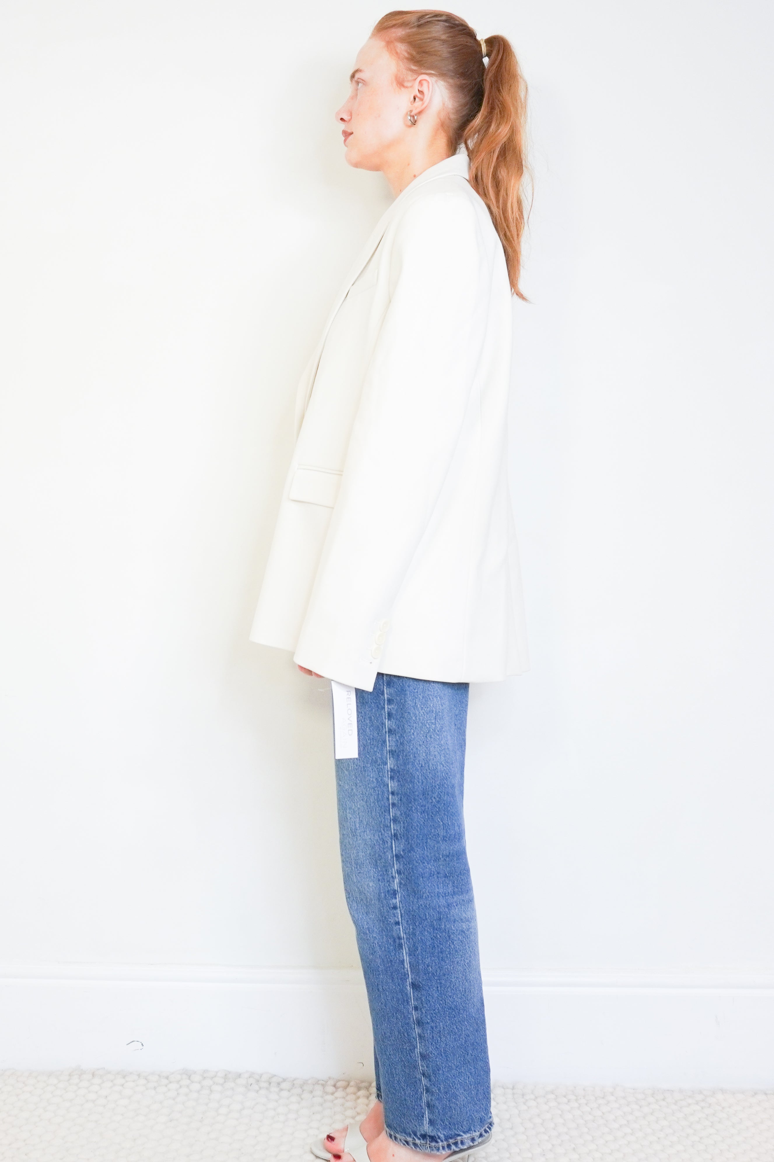 ME+EM White Single-Breasted Blazer side photo chelsea london