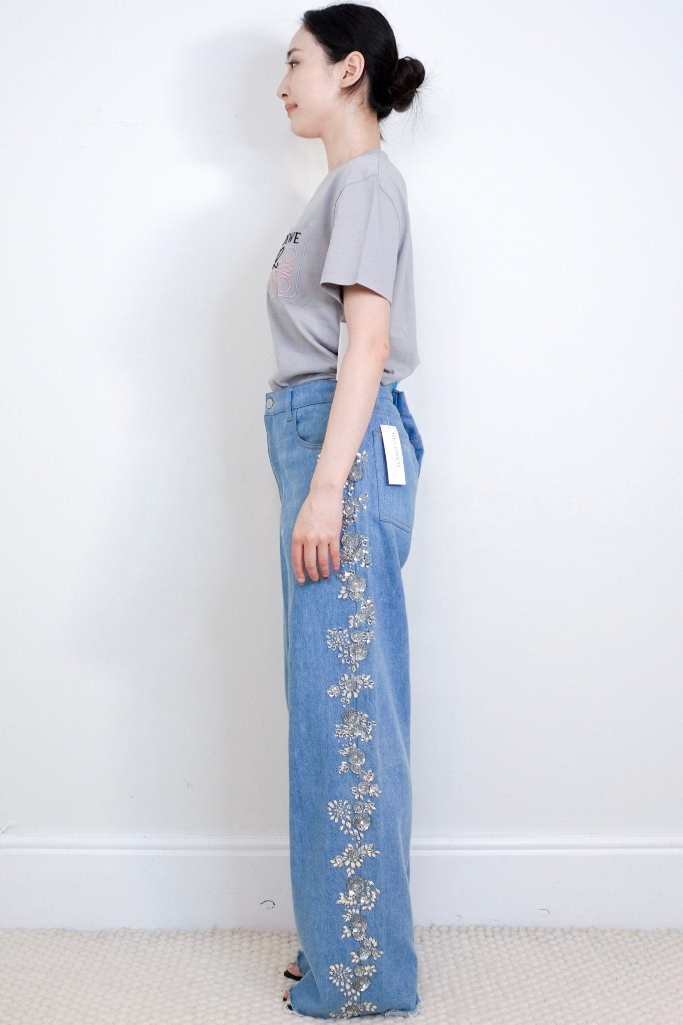 Magda Butrym Blue Embellished Jeans RRP £540 | Authentic Preloved - Reloved Again