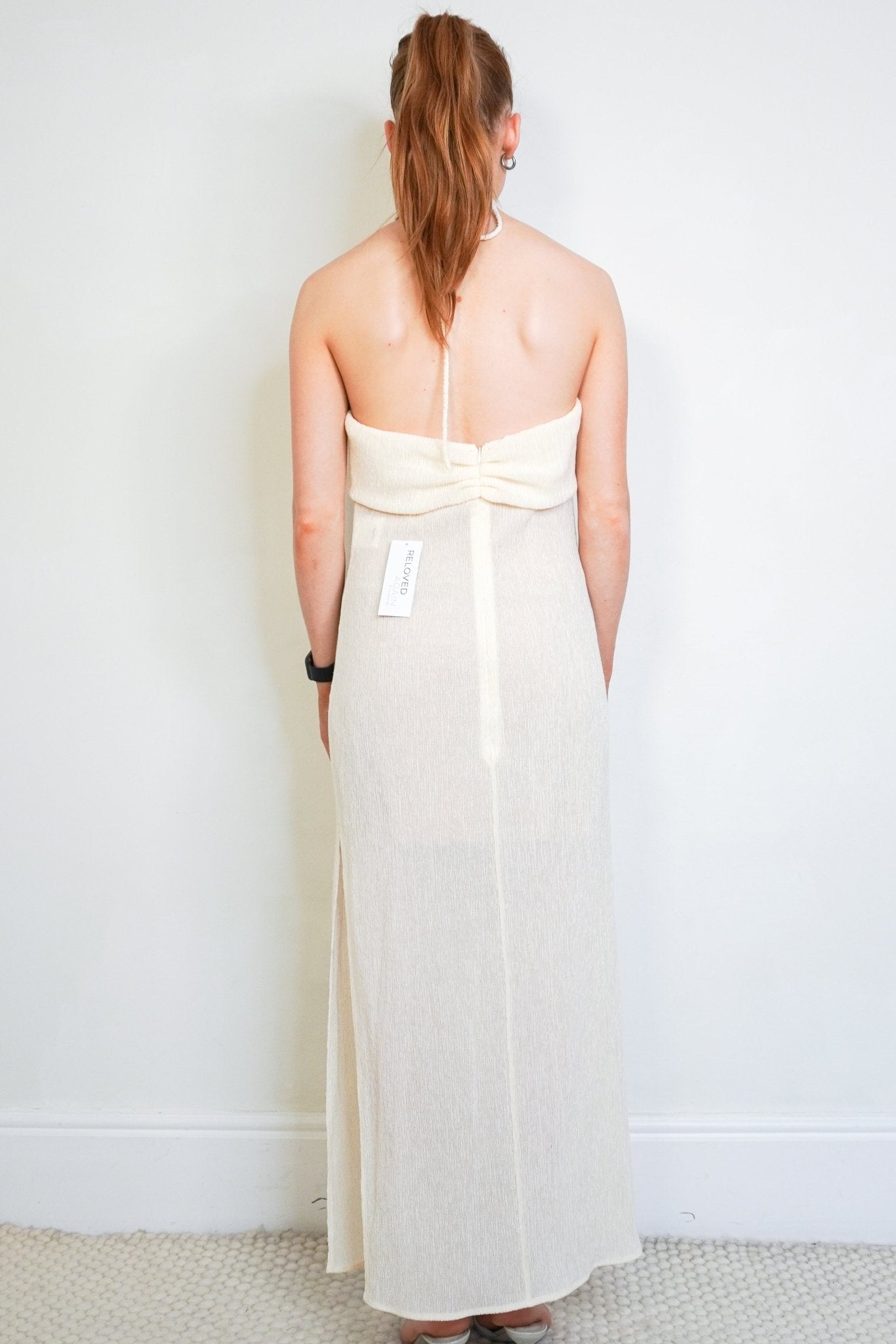 Magda Butrym Cream Coronal Halter Neck Dress (RRP £500) | Authentic Preloved - Reloved Again
