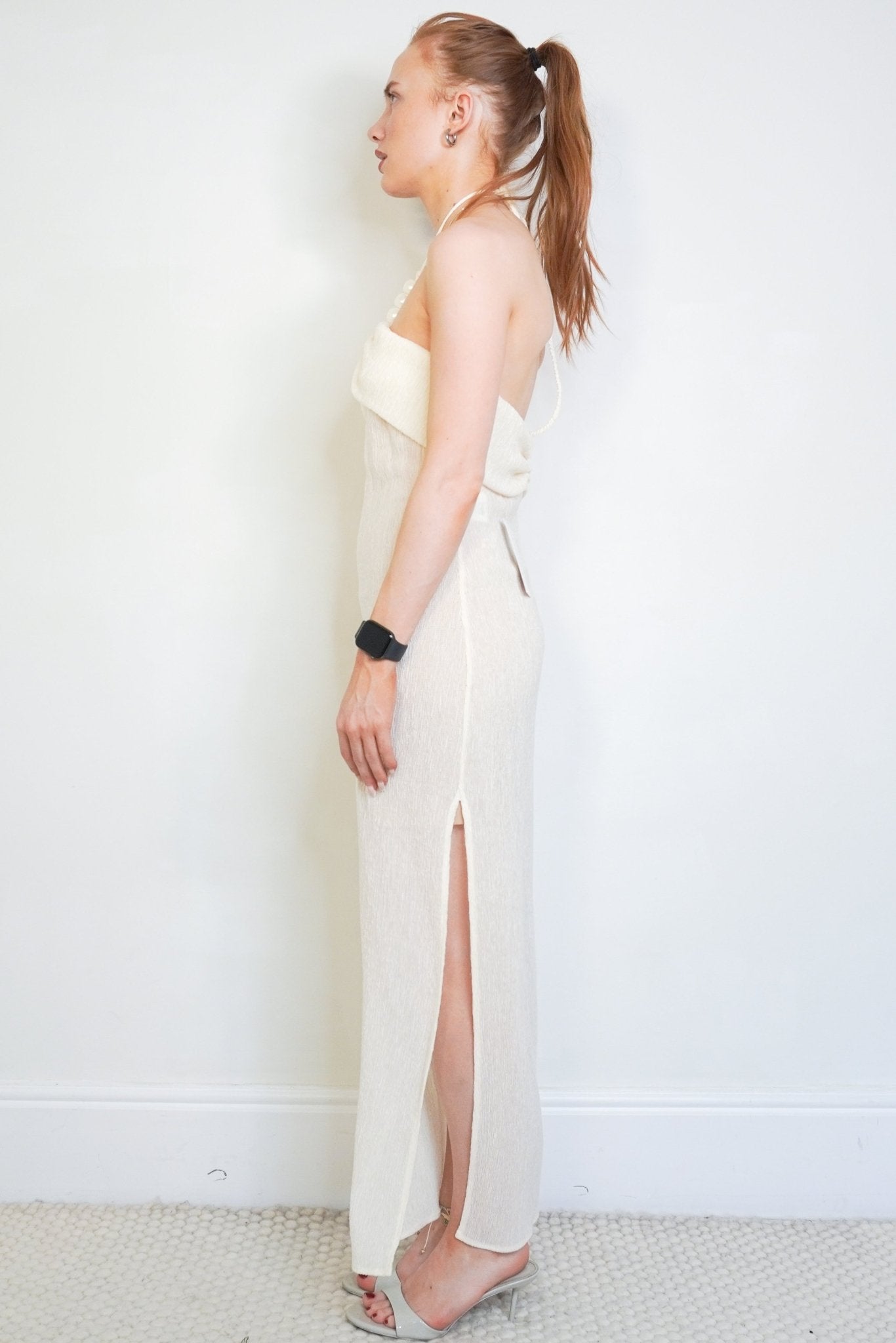 Magda Butrym Cream Coronal Halter Neck Dress (RRP £500) | Authentic Preloved - Reloved Again