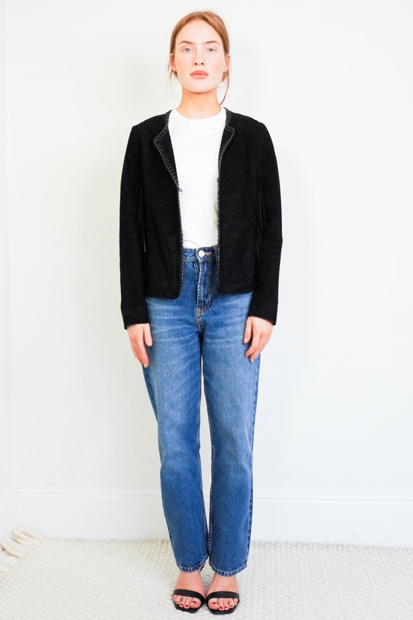 Maje Black Suede Fringe Western Rocker Jacket RRP £679 | Authentic Preloved - Reloved Again