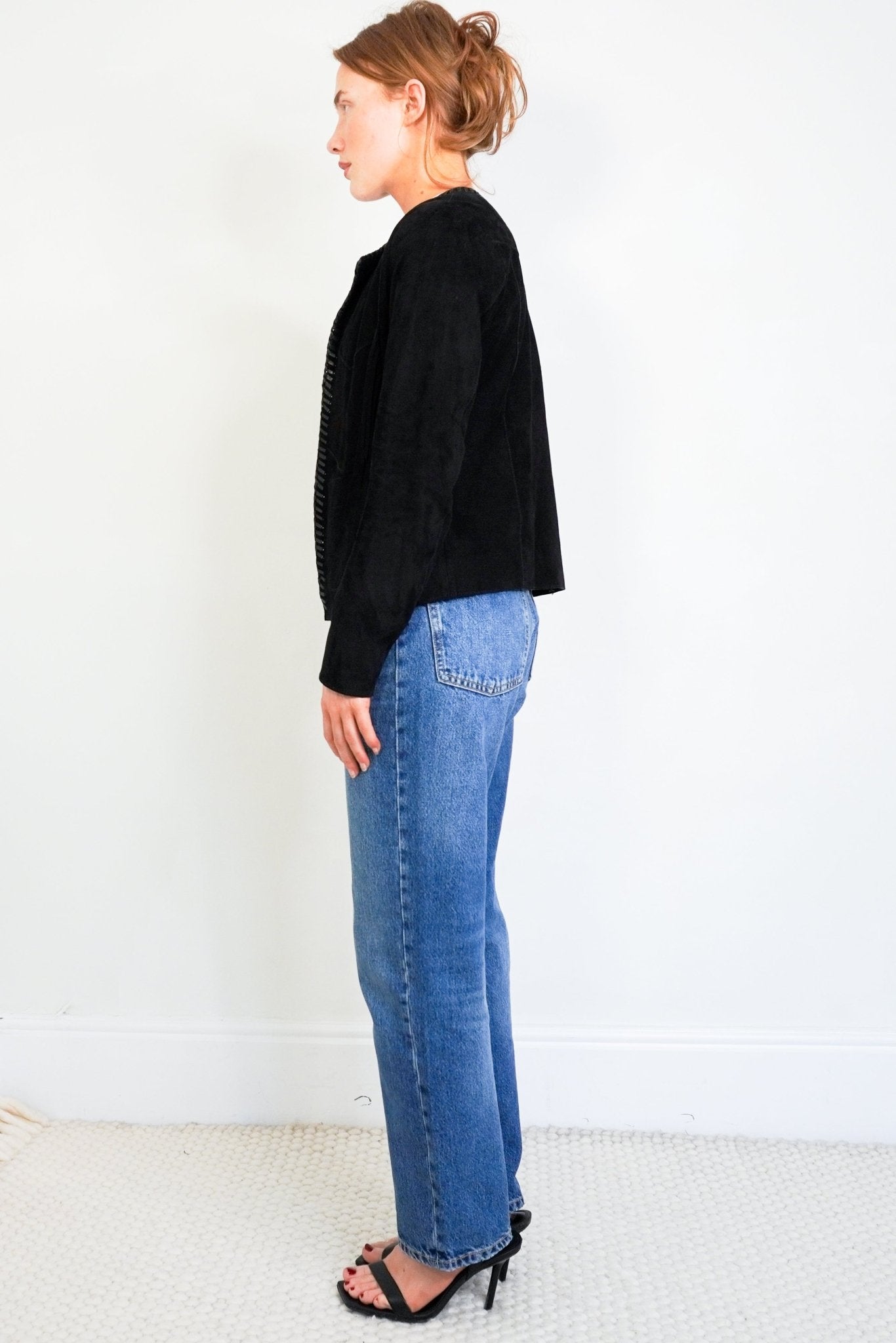 Maje Black Suede Fringe Western Rocker Jacket RRP £679 | Authentic Preloved - Reloved Again