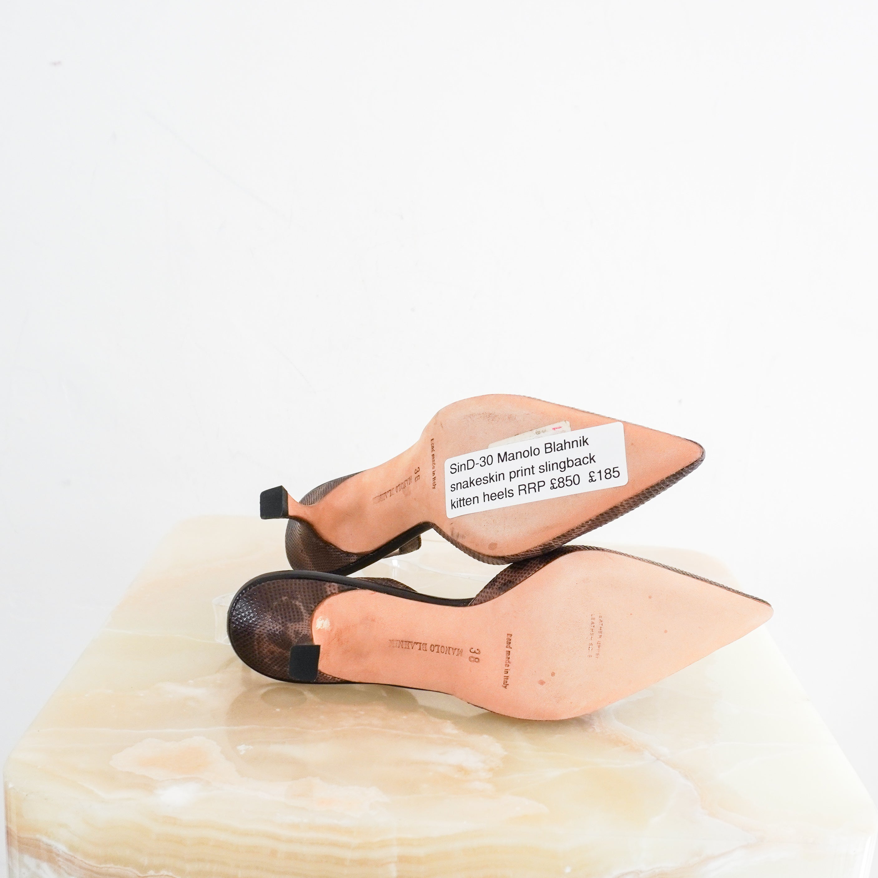 Manolo-Blahnik-Snakeskin-Print-Slingback-Heels-bottom-picture-Chelsea-London