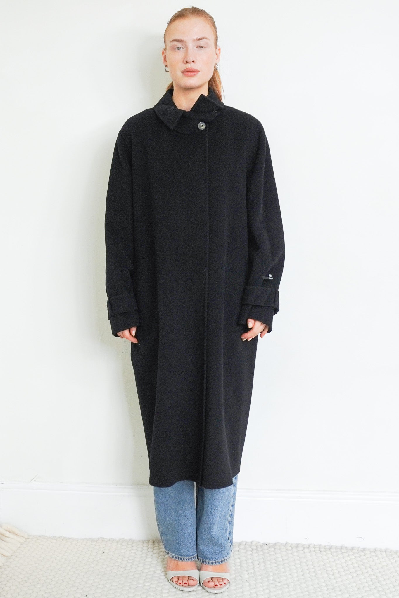 Marina-Rinaldi-Black-Wool-Coat-front-picture