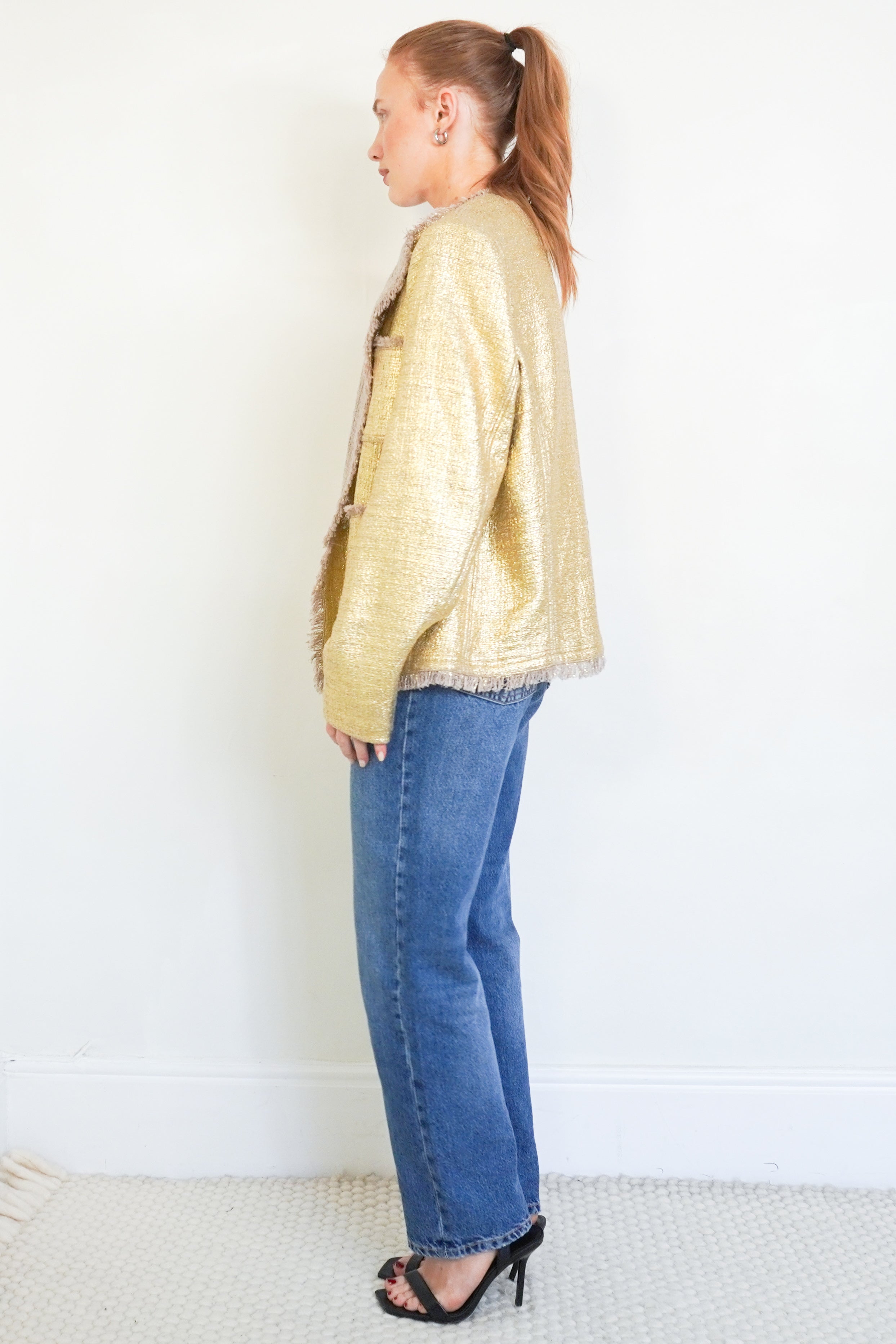 Marina-Rinaldi-Gold-Metallic-Jacket-side-picture