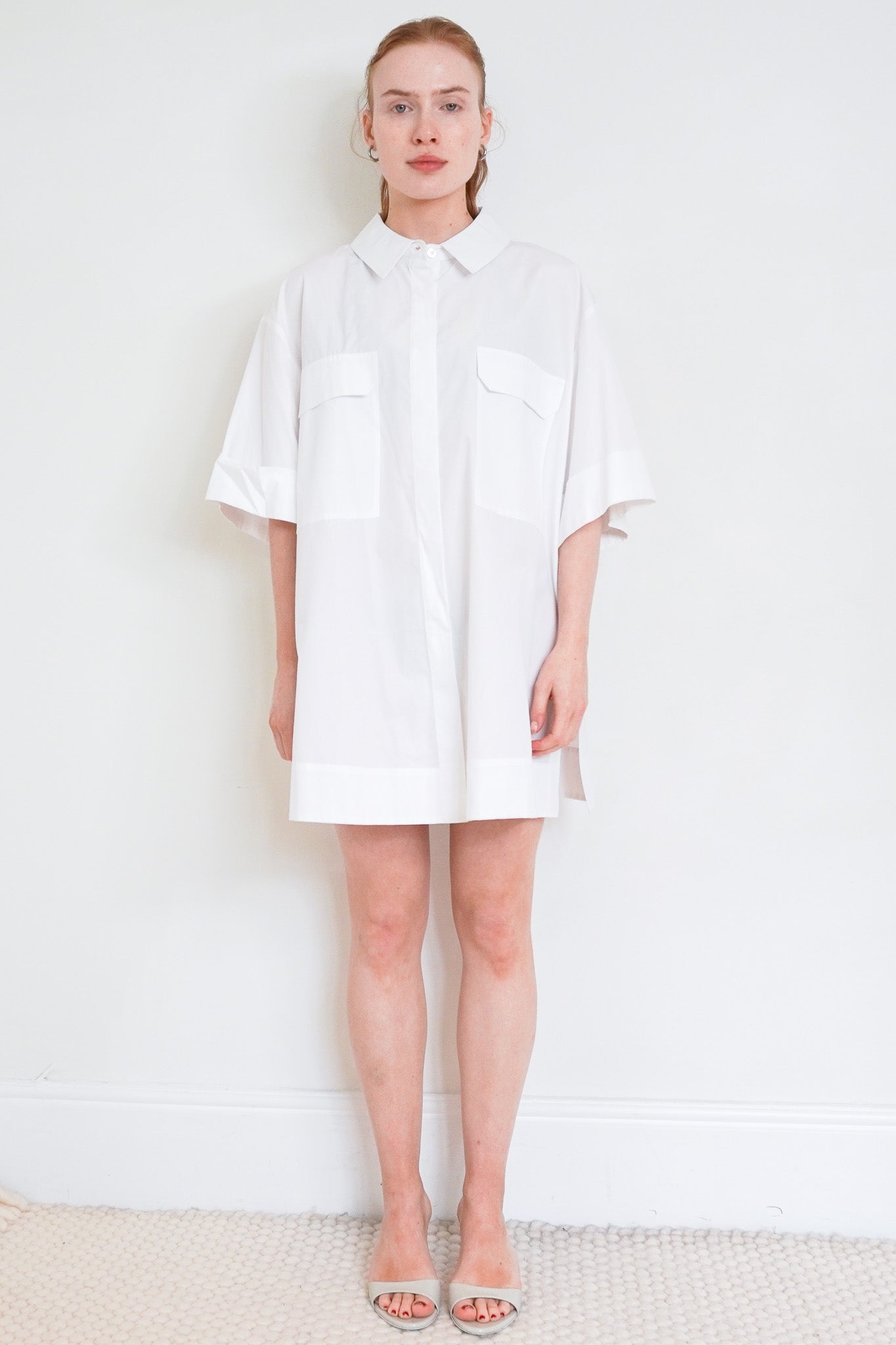 Marina-Rinaldi-White-Shirt-Dress-Front-Picture-Chelsea-London
