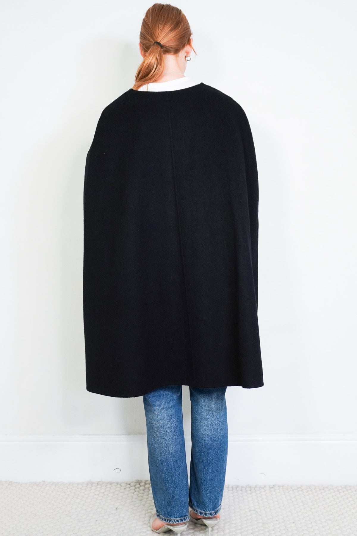 Marina Rinaldi black sleeveless coat back photo
