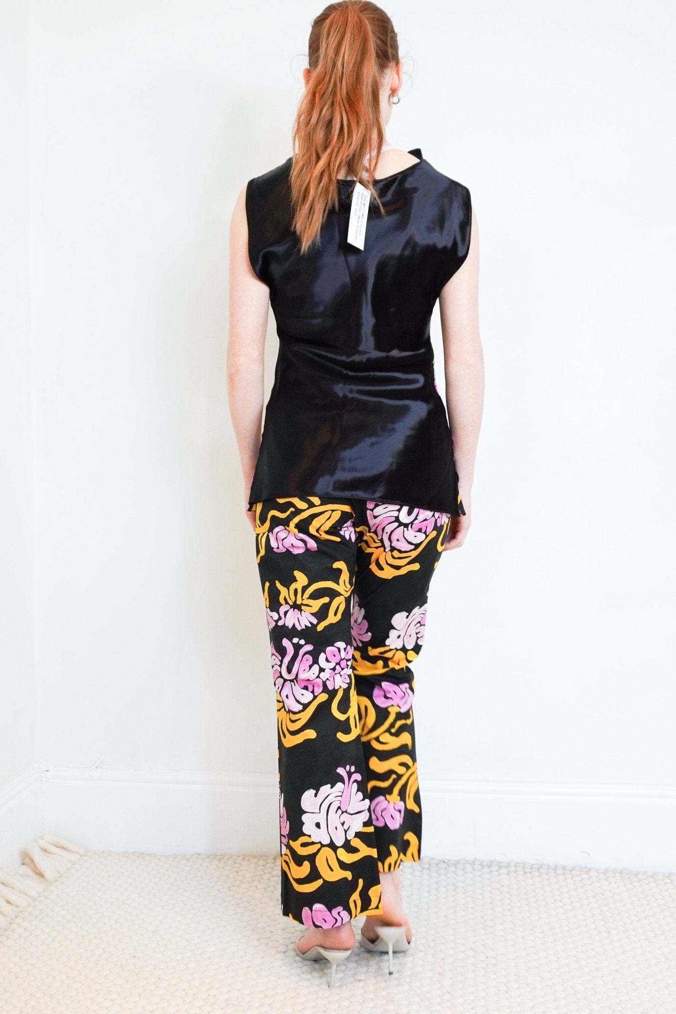 Marni Black Satin Floral Print Set RRP £1500 | Authentic Preloved - Reloved Again