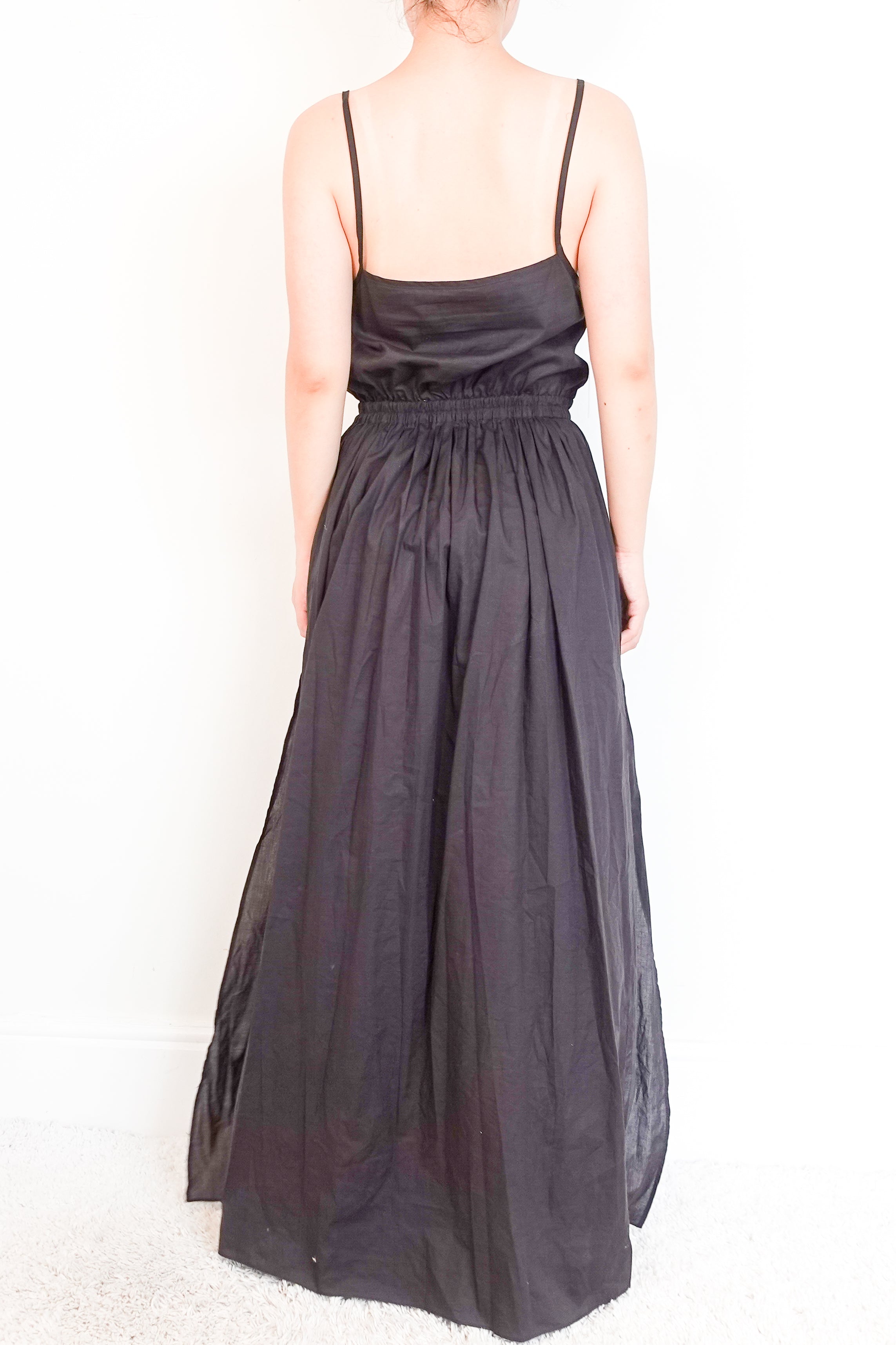 Matteau-black-maxi-cotton-dress-back-picture