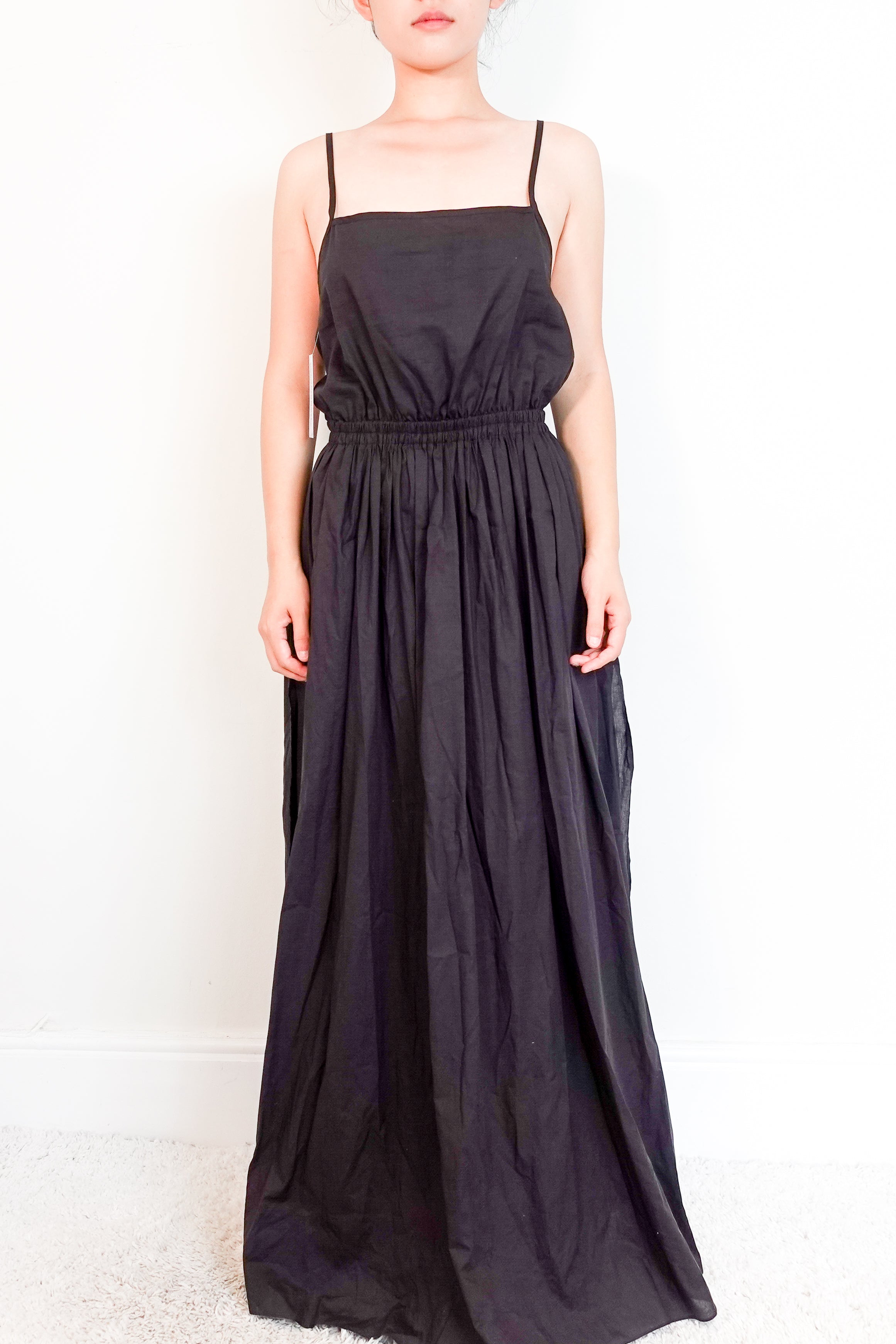Matteau-black-maxi-cotton-dress-front-picture