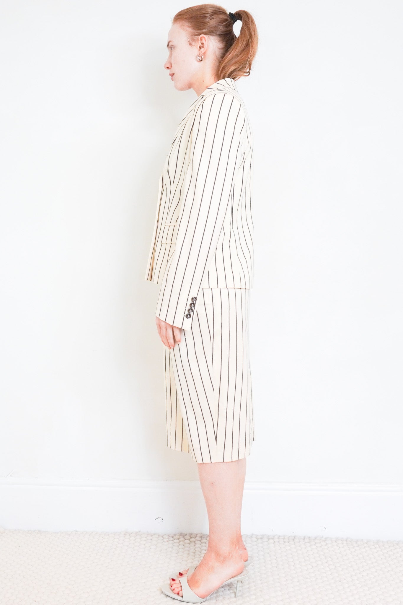 Max Mara Cream Pinstripe Skirt Suit RRP £1000 | Authentic Preloved - Reloved Again