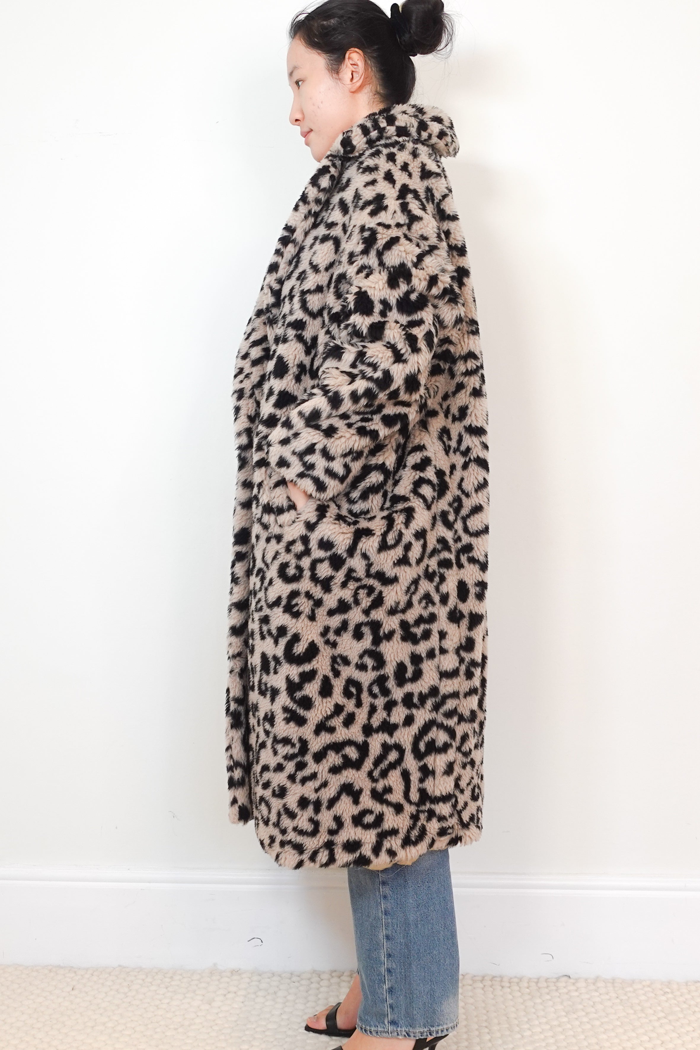 Max-Mara-Grey-Leopard-Print-Teddy-Coat-side-picture-Chelsea-London