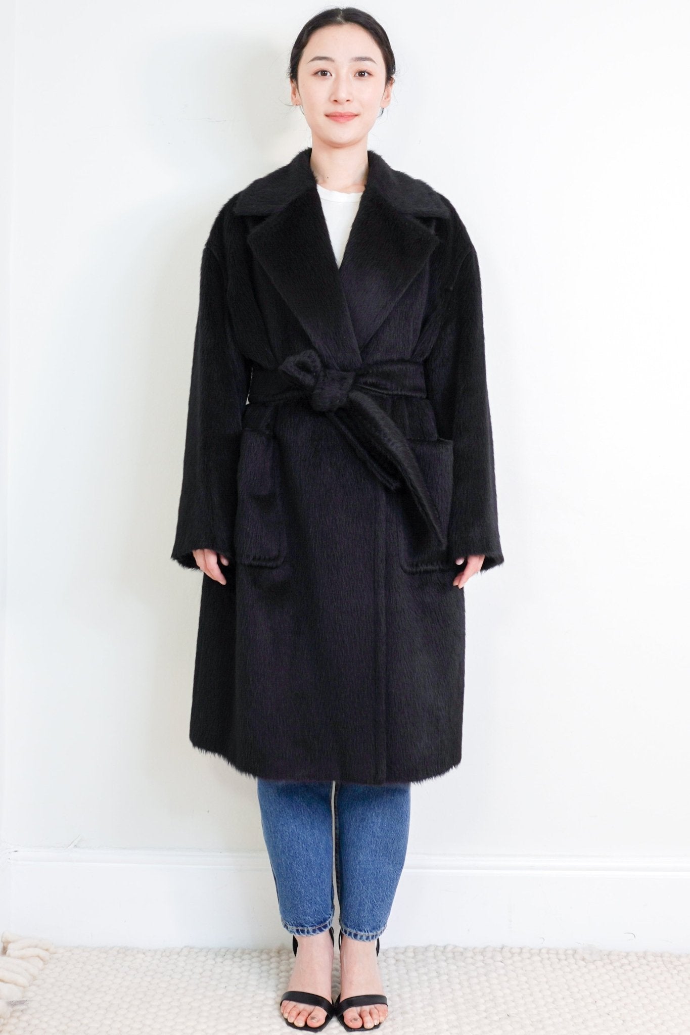 Max Mara Studio Black Alpaca Coat RRP £1K | Authentic Preloved - Reloved Again
