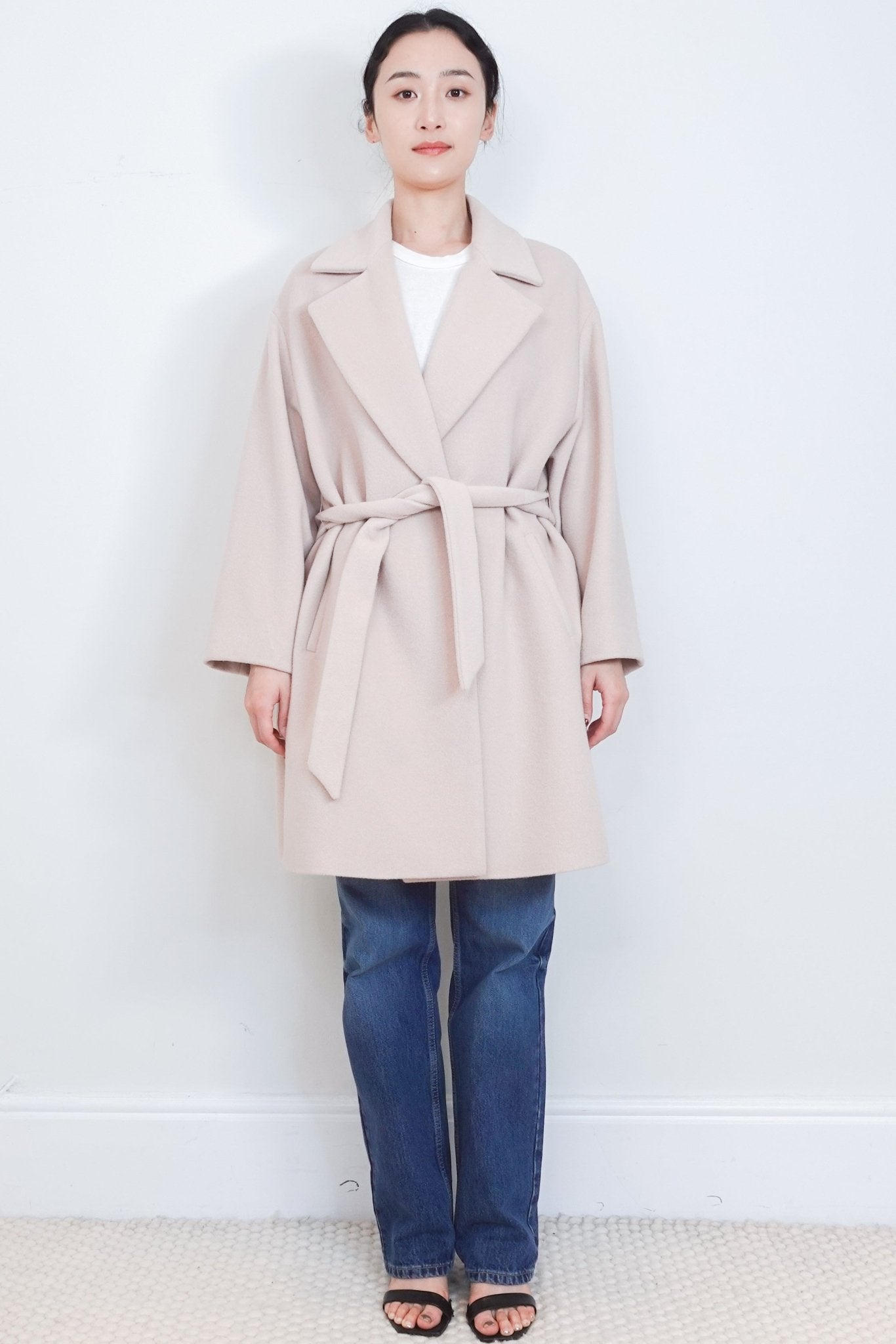 Max Mara Studio Oatmeal Wool Short Coat RRP £1799 | Authentic Preloved - Reloved Again