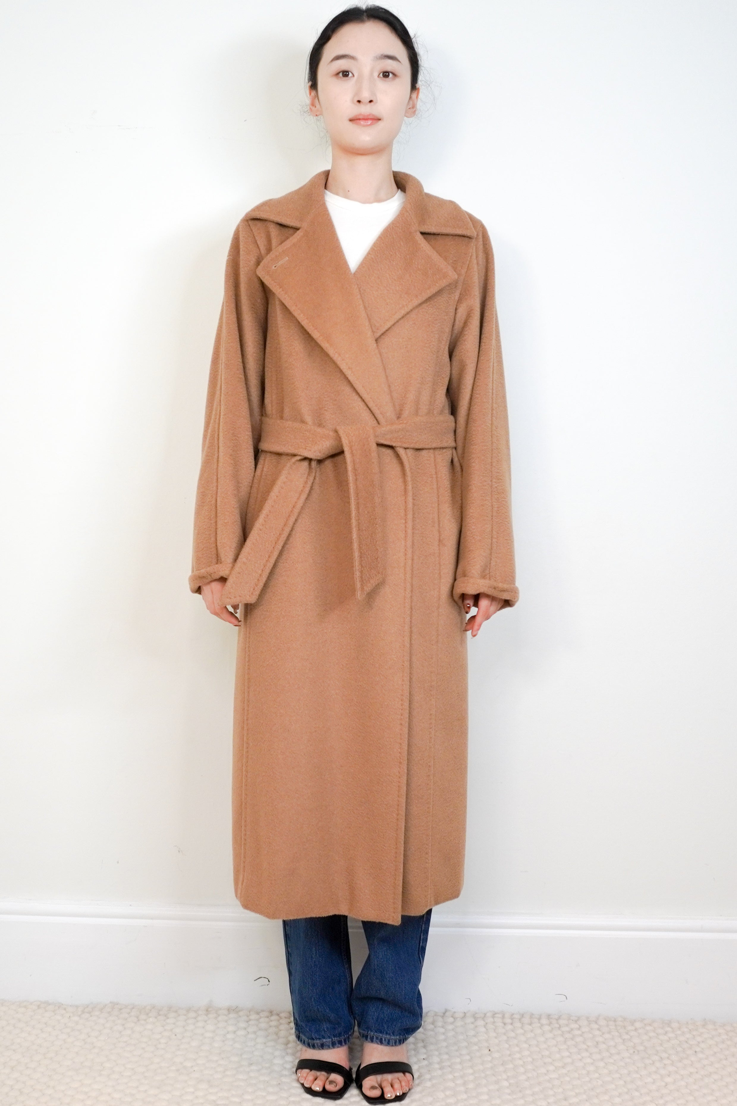 MaxMara-Brown-Camelhair-Belted-Coat-front-picture-Chelsea-London