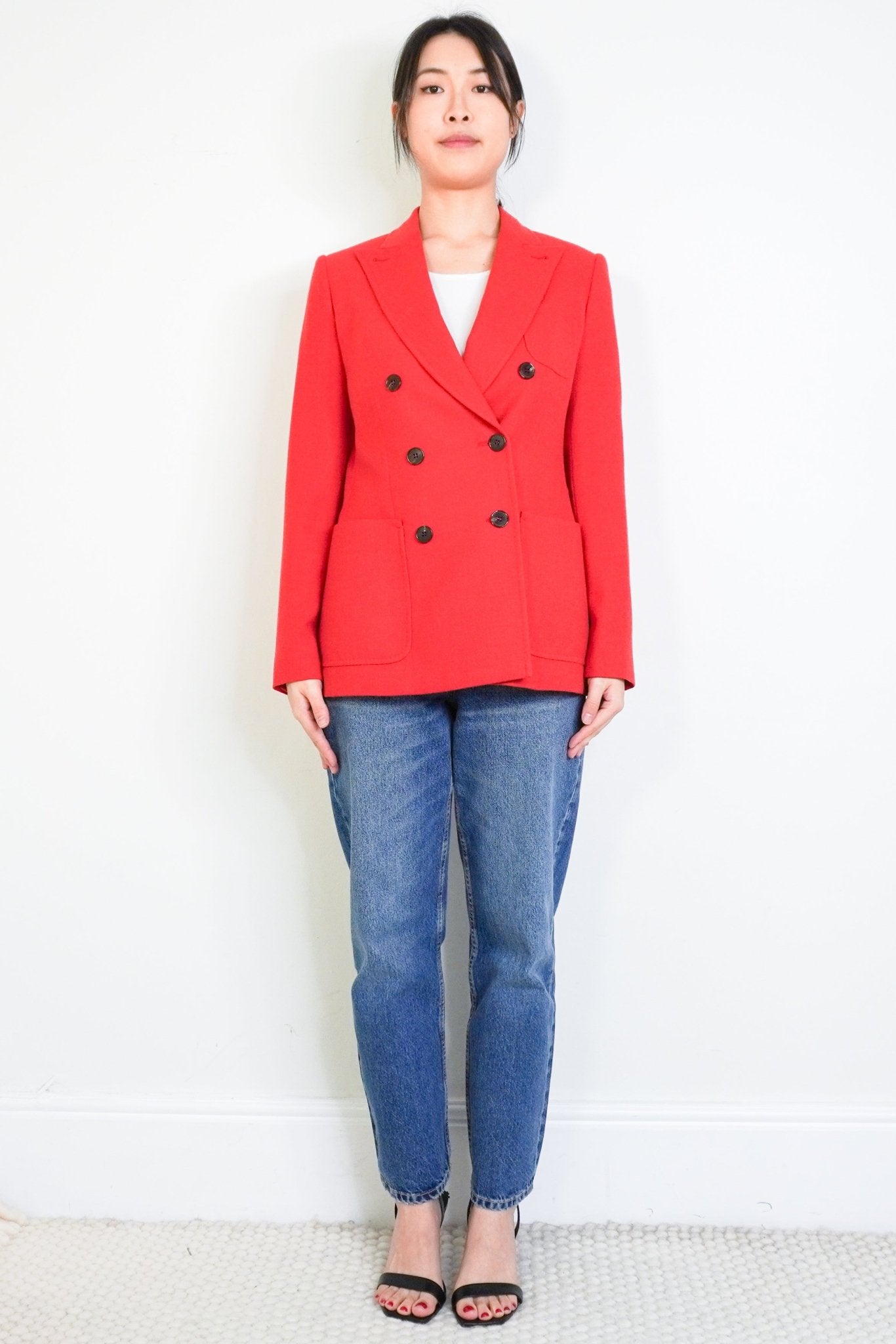MaxMara Red Double Breasted Wool Blazer RRP £900 | Authentic Preloved - Reloved Again