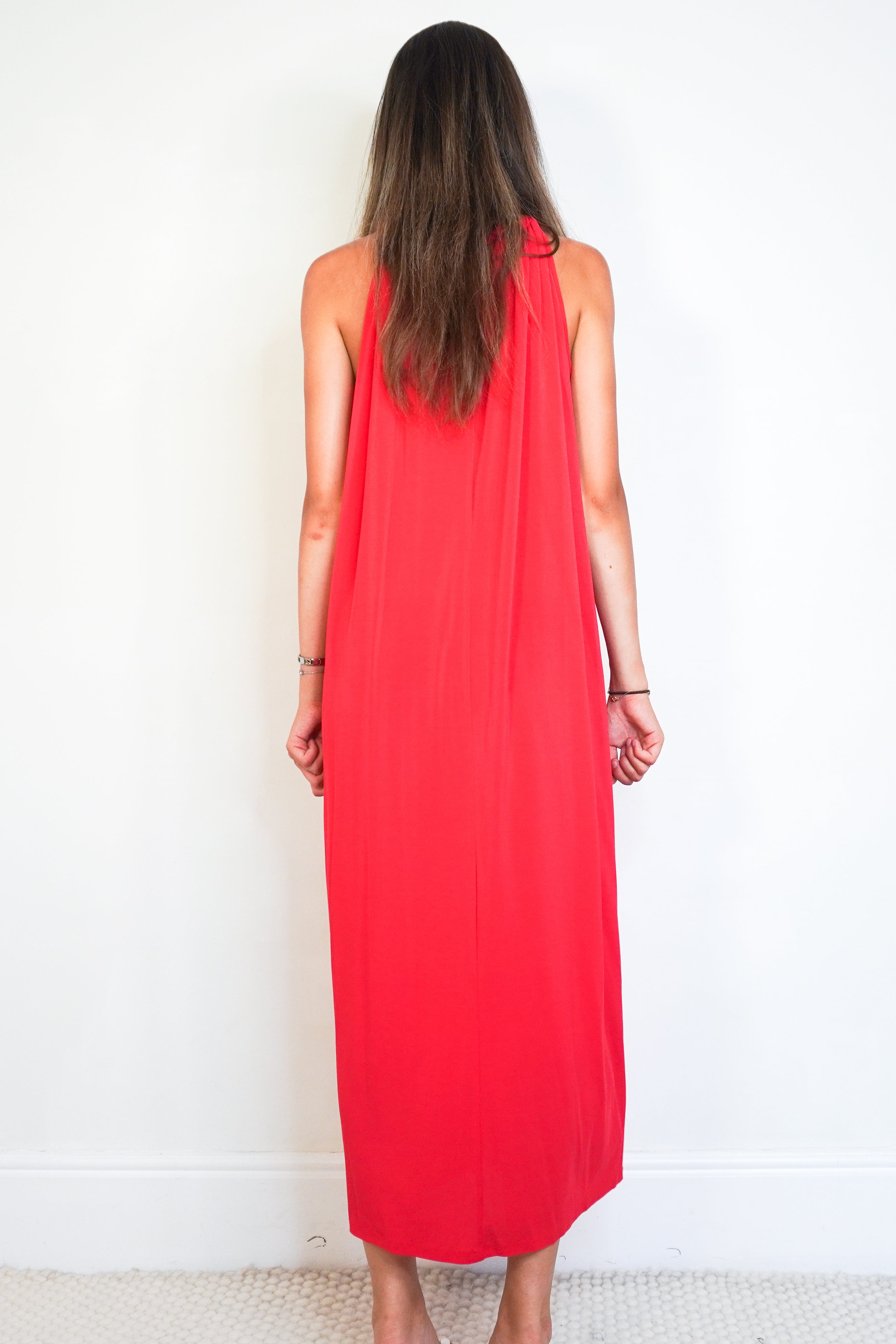 MaxMara Beachwear Red Maxi Dress front photo chelsea london