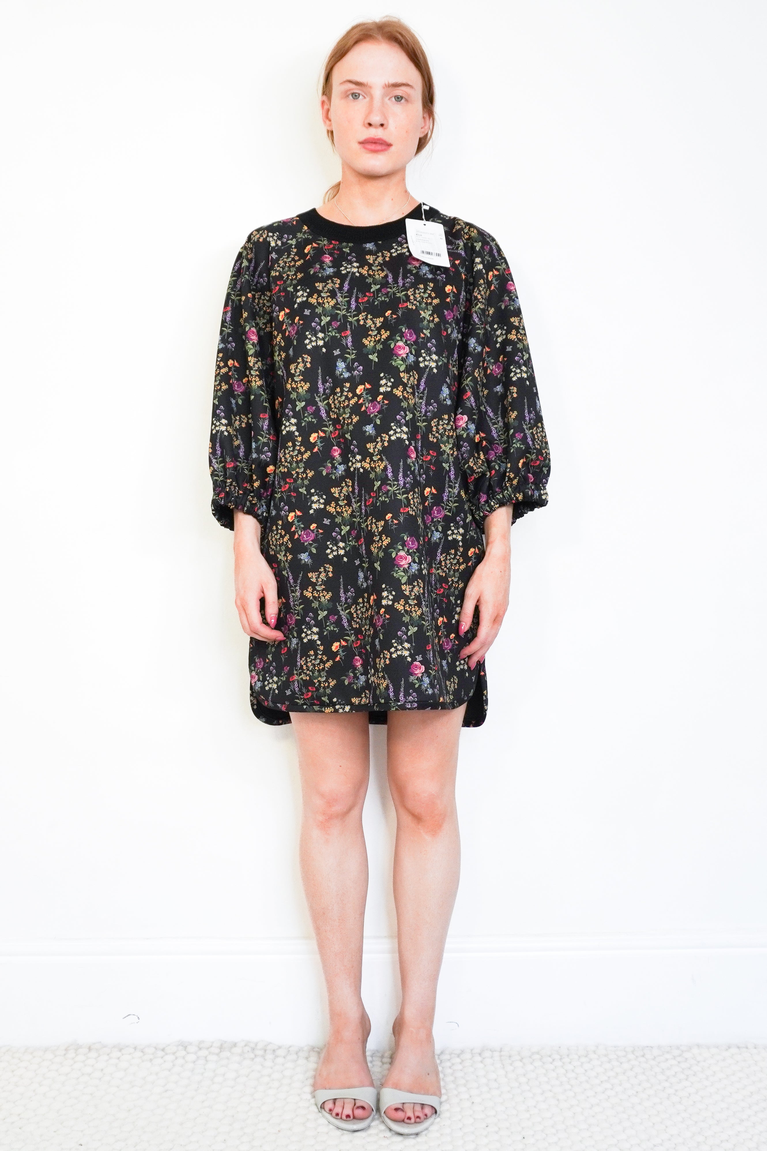 Max Mara Black Jersey Billy Floral Dress front photo chelsea london