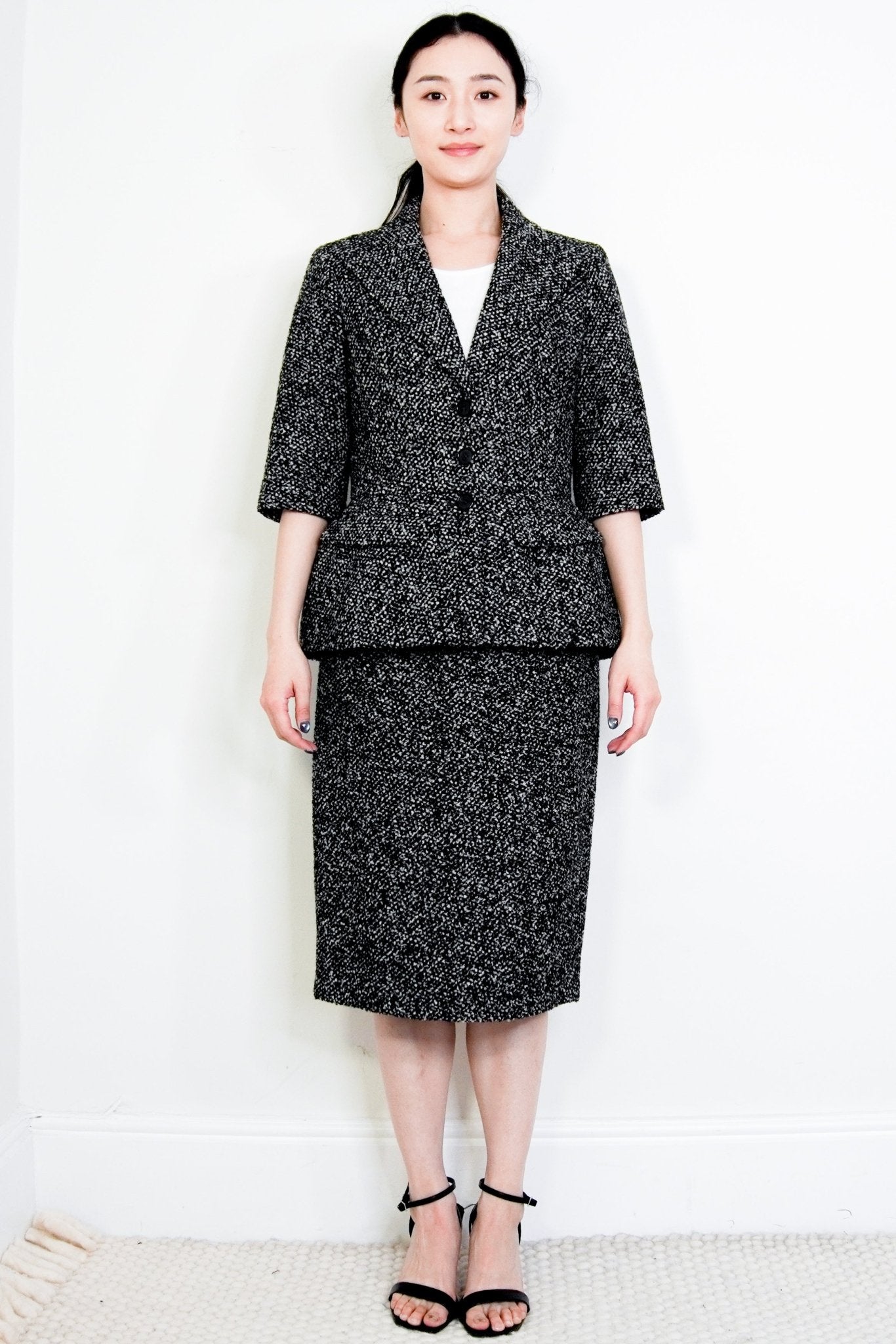 Michael Kors Black & White Tweed Skirt Suit RRP £900 | Authentic Preloved - Reloved Again