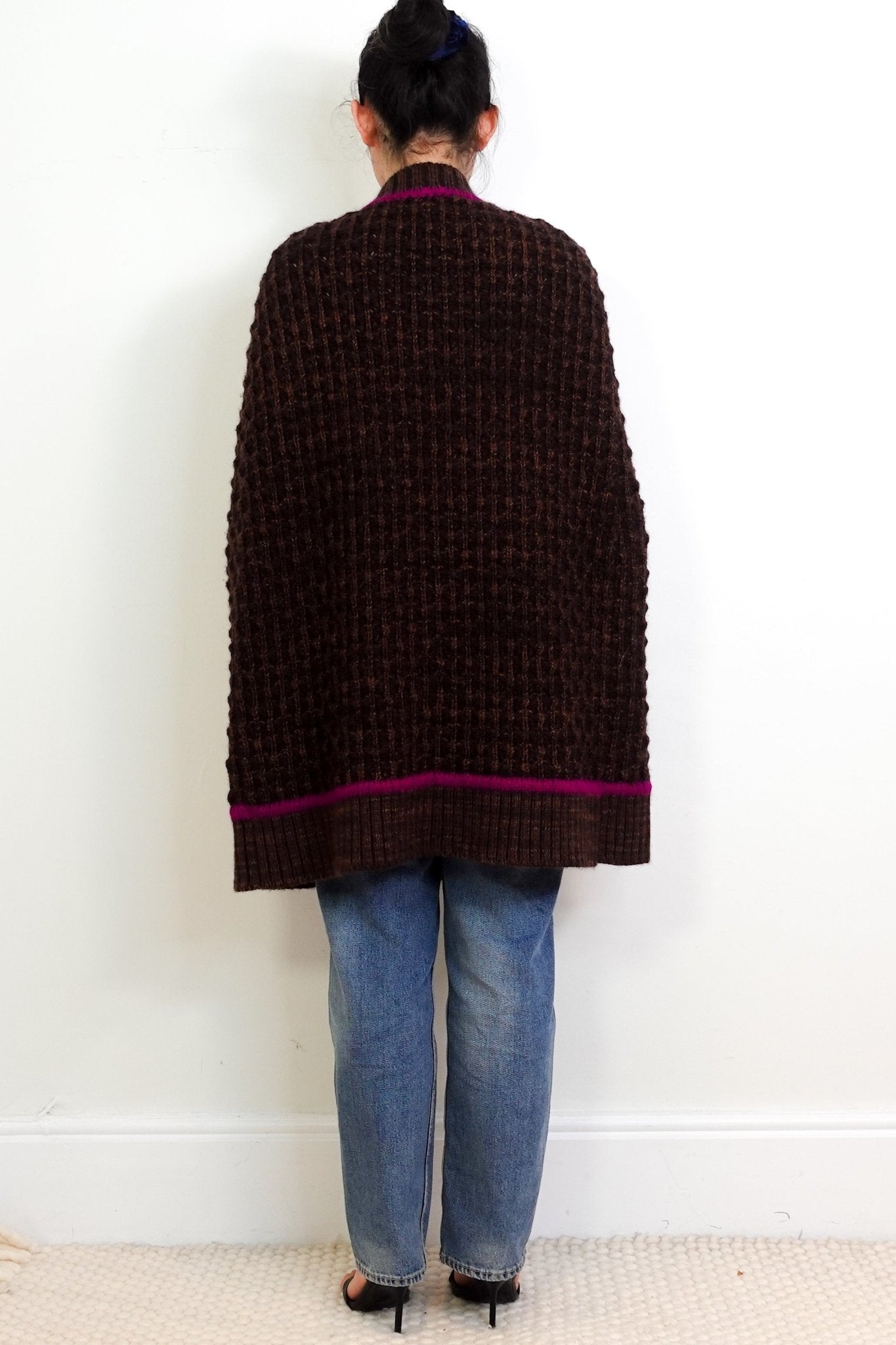 Missoni Brown and Pink Wool Knit Cape RRP £400 | Authentic Preloved - Reloved Again