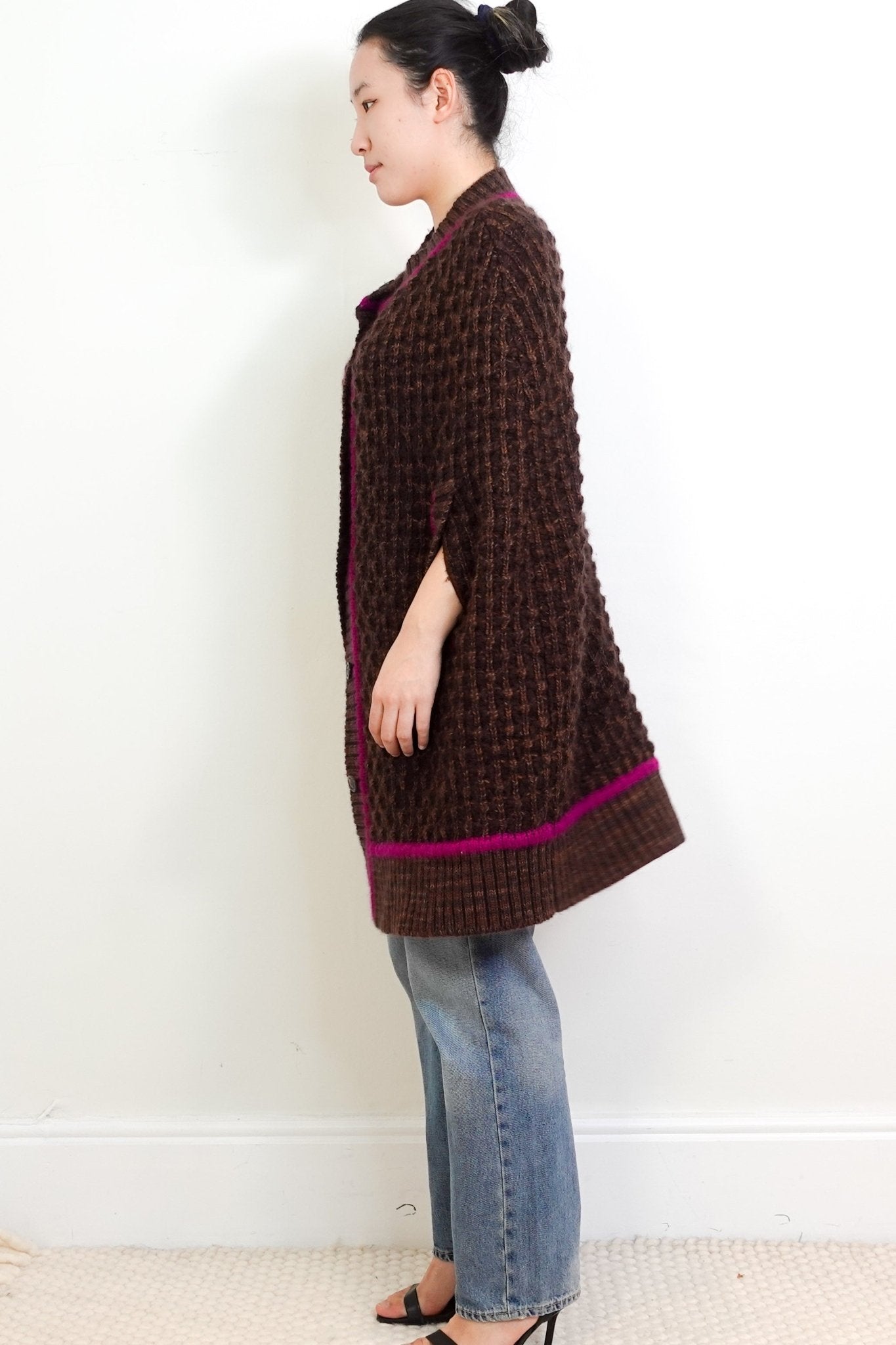 Missoni Brown and Pink Wool Knit Cape RRP £400 | Authentic Preloved - Reloved Again