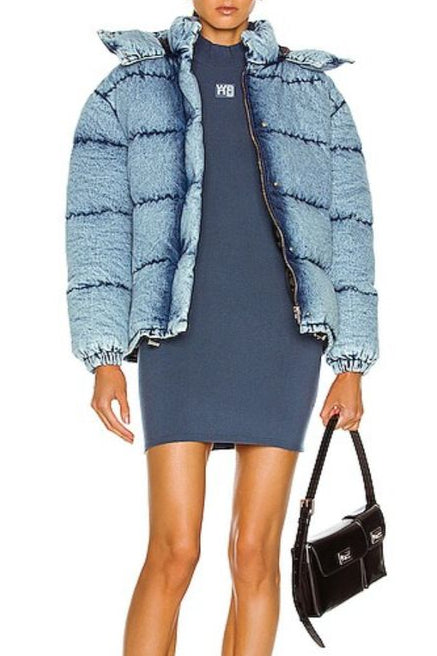 NEW Miu Miu Blue Denim Premium Down Puffer Jacket RRP £3000 | Authentic Preloved