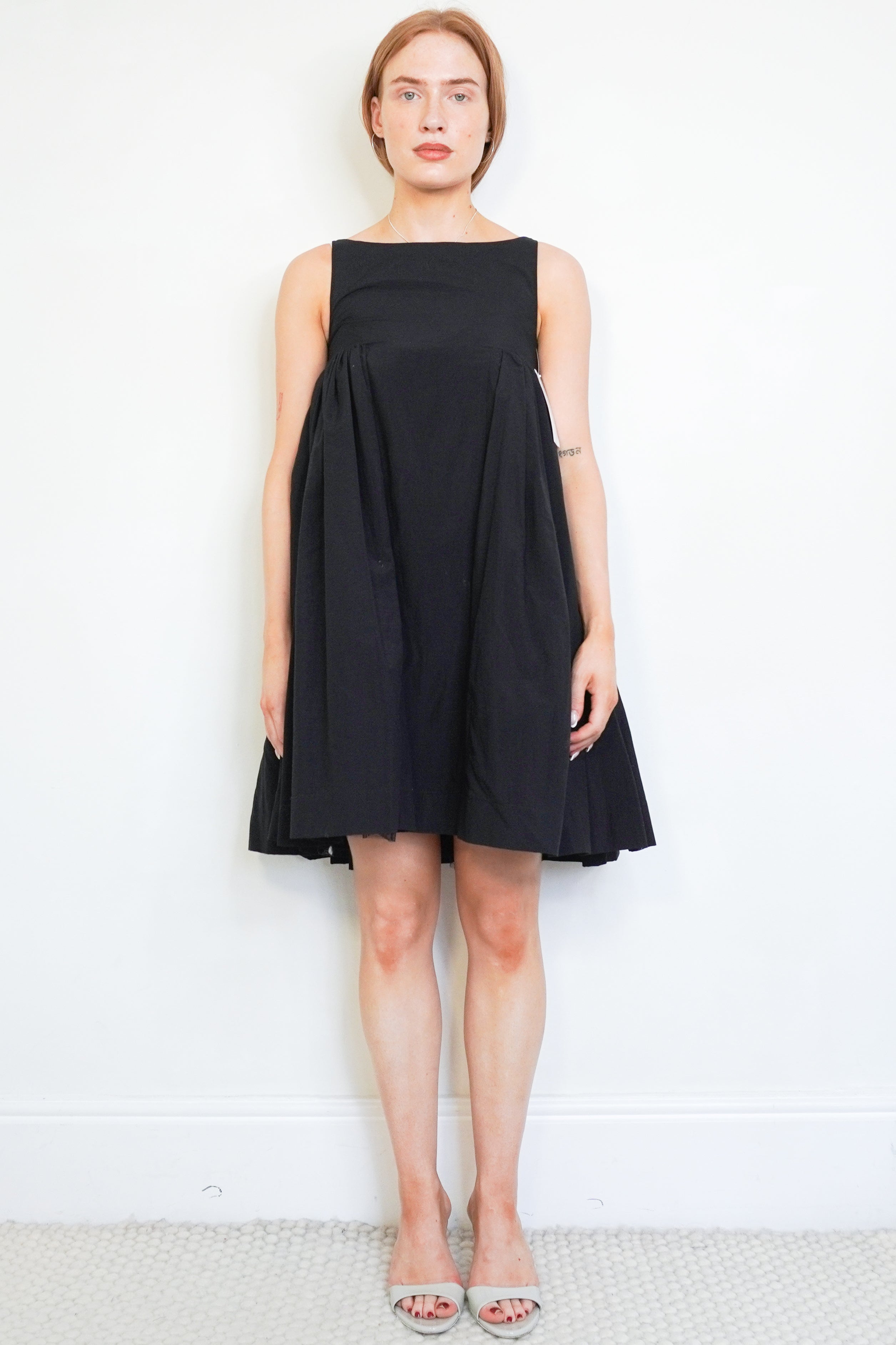 Molly Goddard Black Tulle Mini Dress front photo chelsea london