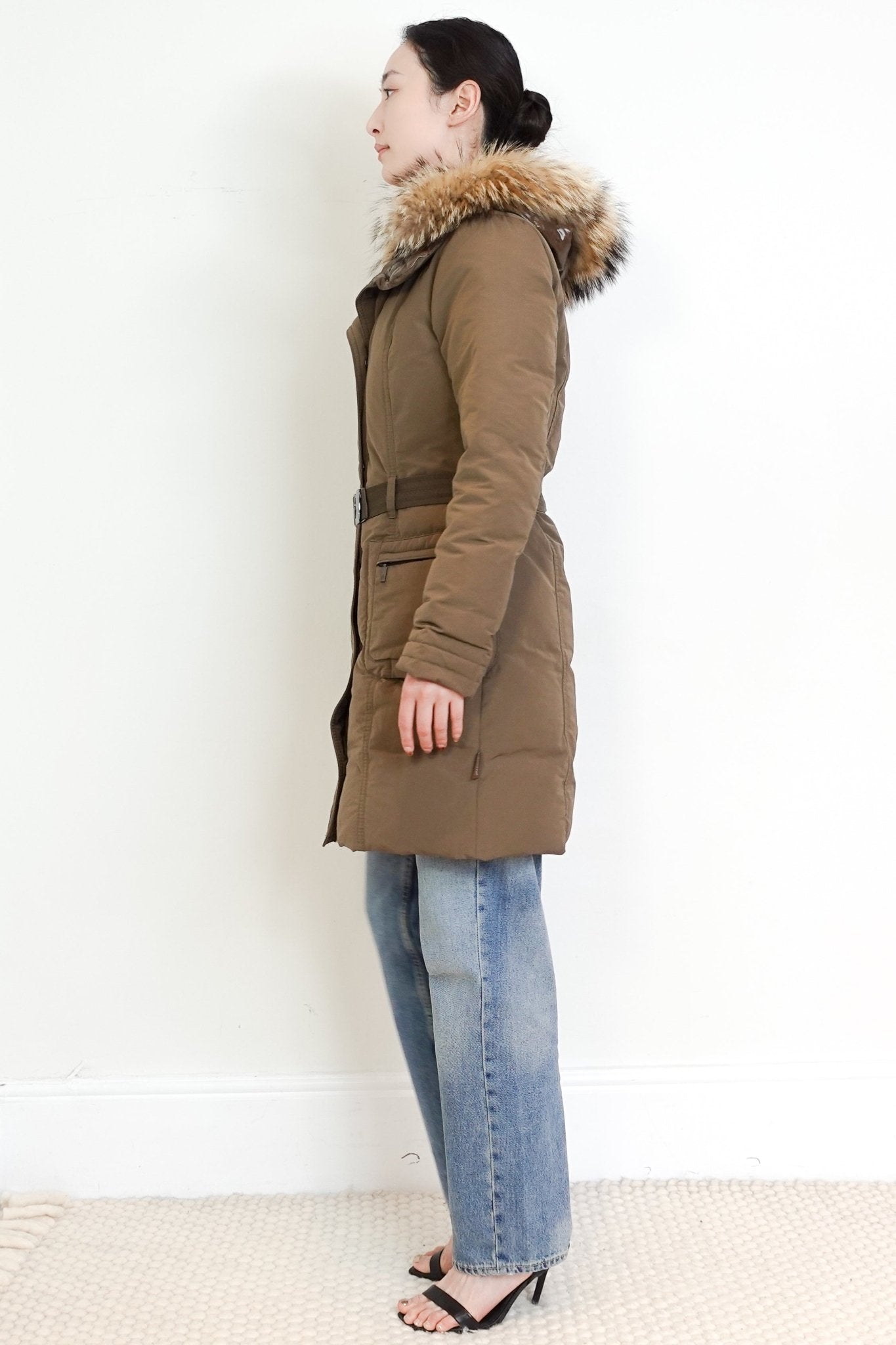 Moncler Khaki Brown Fur Hooded Coat RRP £2155 | Authentic Preloved - Reloved Again