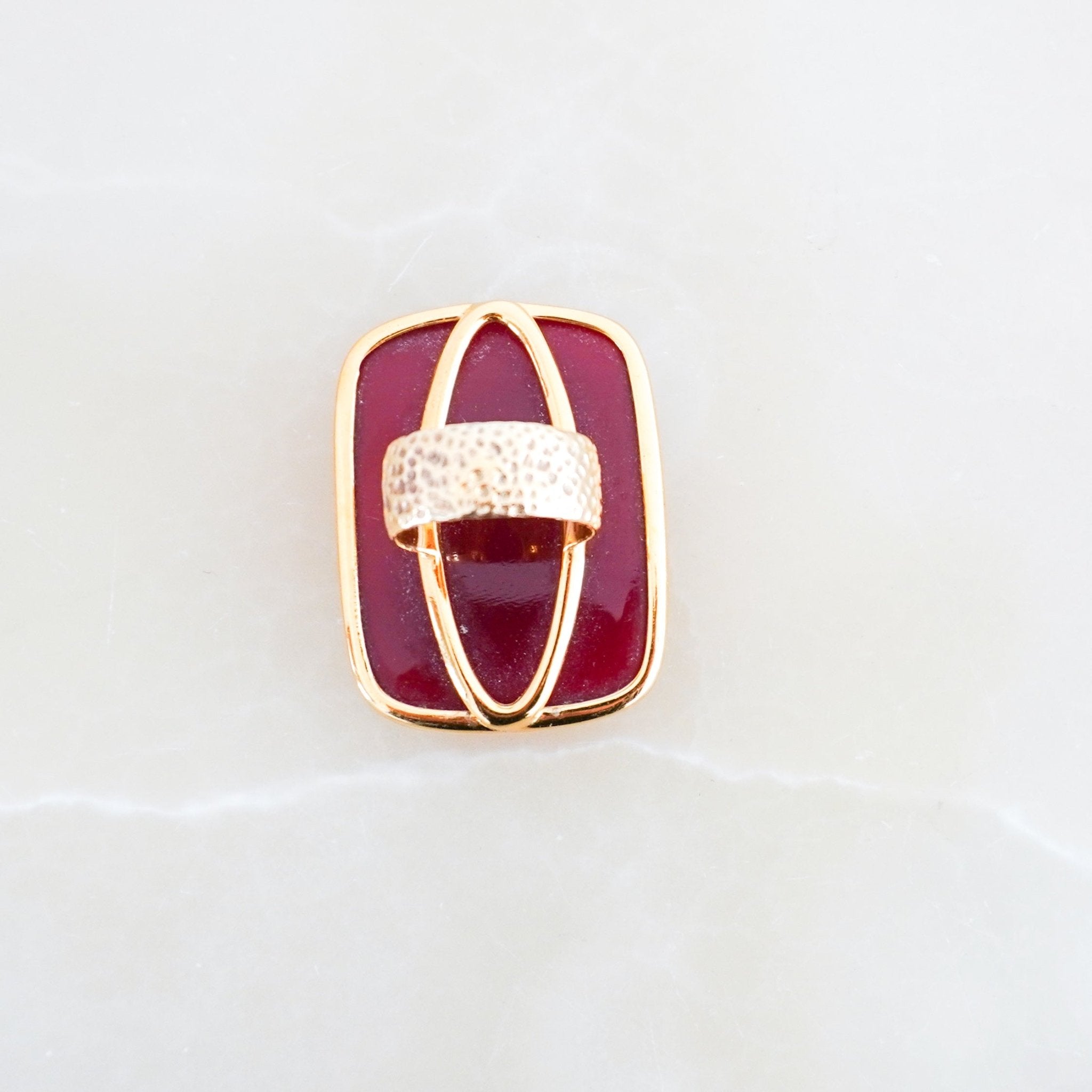 Monica Vinader Red Square Ring in Gold RRP £175 | Authentic Preloved FINAL SALE - Reloved Again