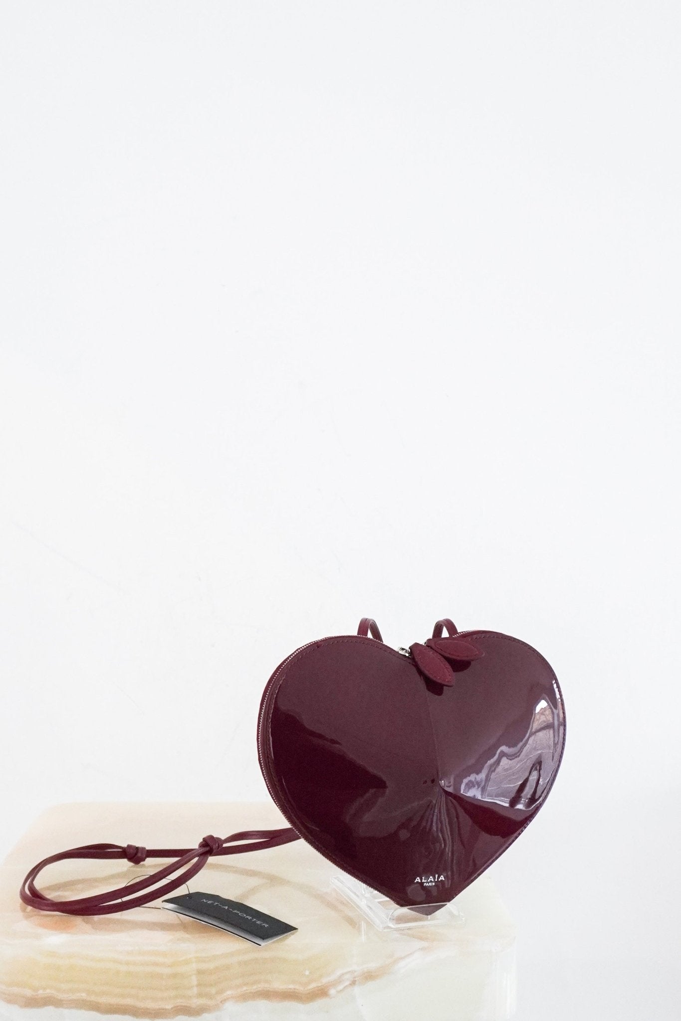 NEW ALAÏA Le Coeur Crossbody Bag in Burgundy RRP £1000 | Authentic Preloved - Reloved Again