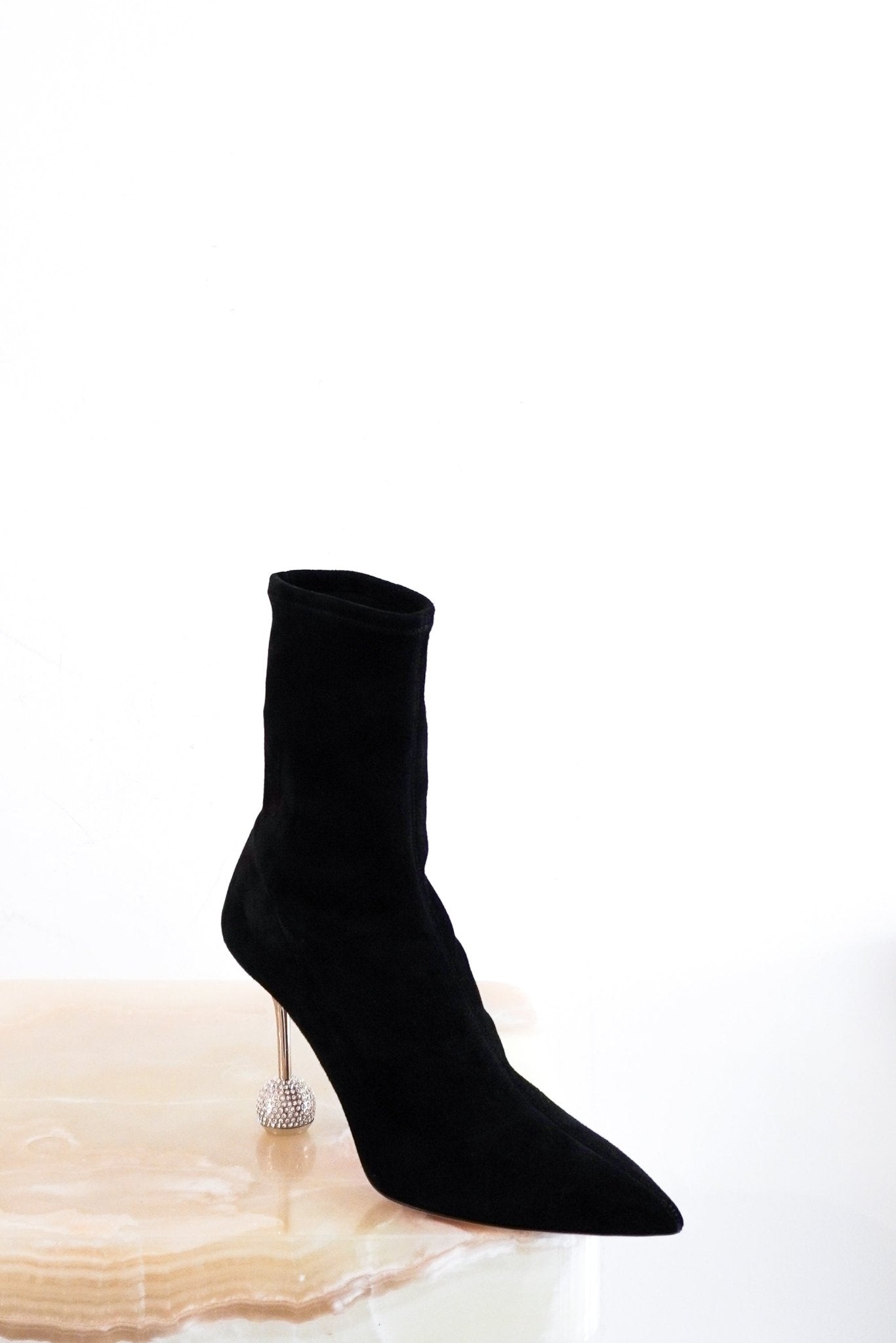 NEW Aquazzura Black Suede Ankle Boots RRP £1000 | Authentic Preloved - Reloved Again