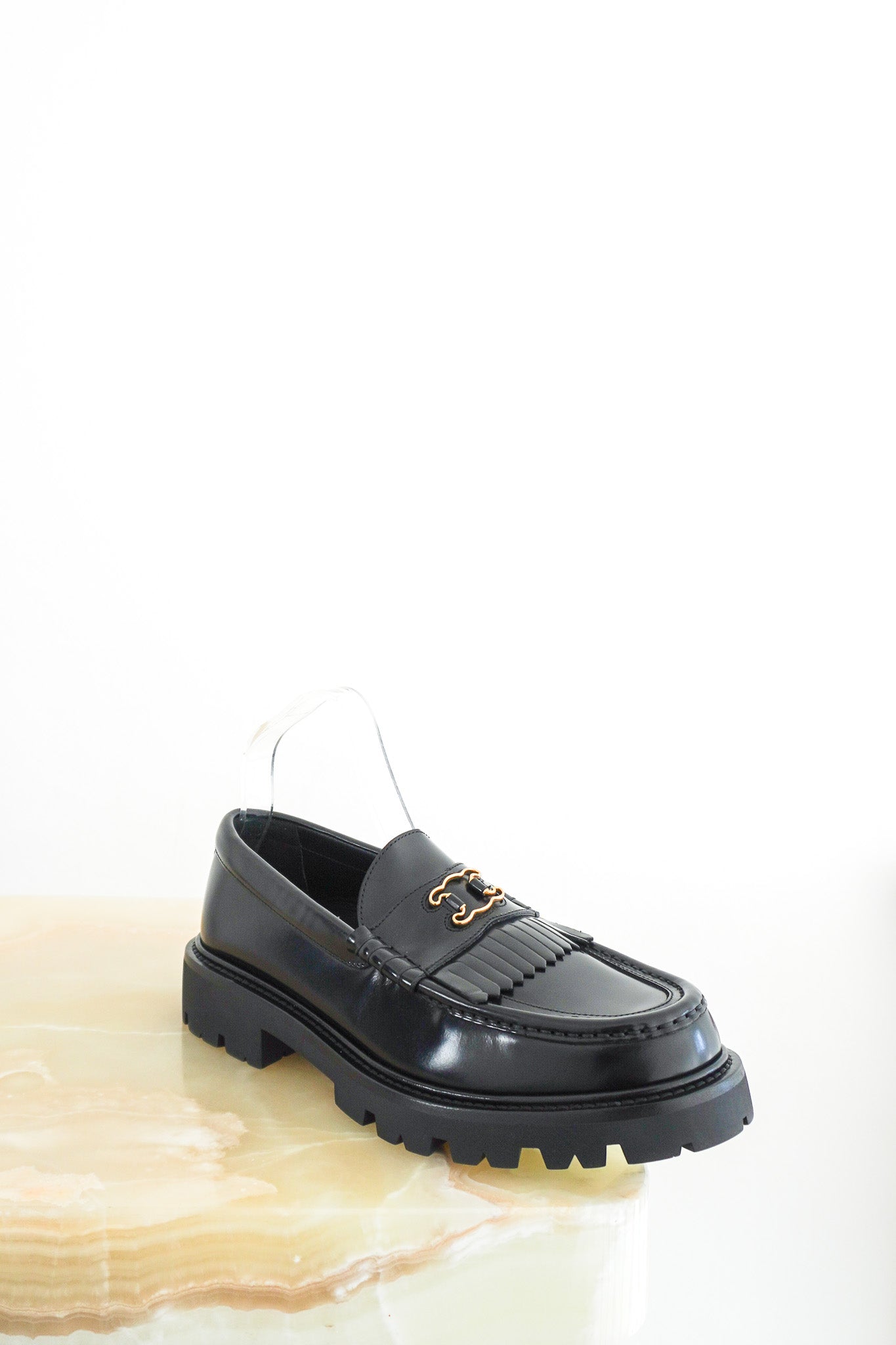 NEW-CELINE-Margaret-Triomphe-Chunky-Loafers-in-Black-front-picture-chelsea-london