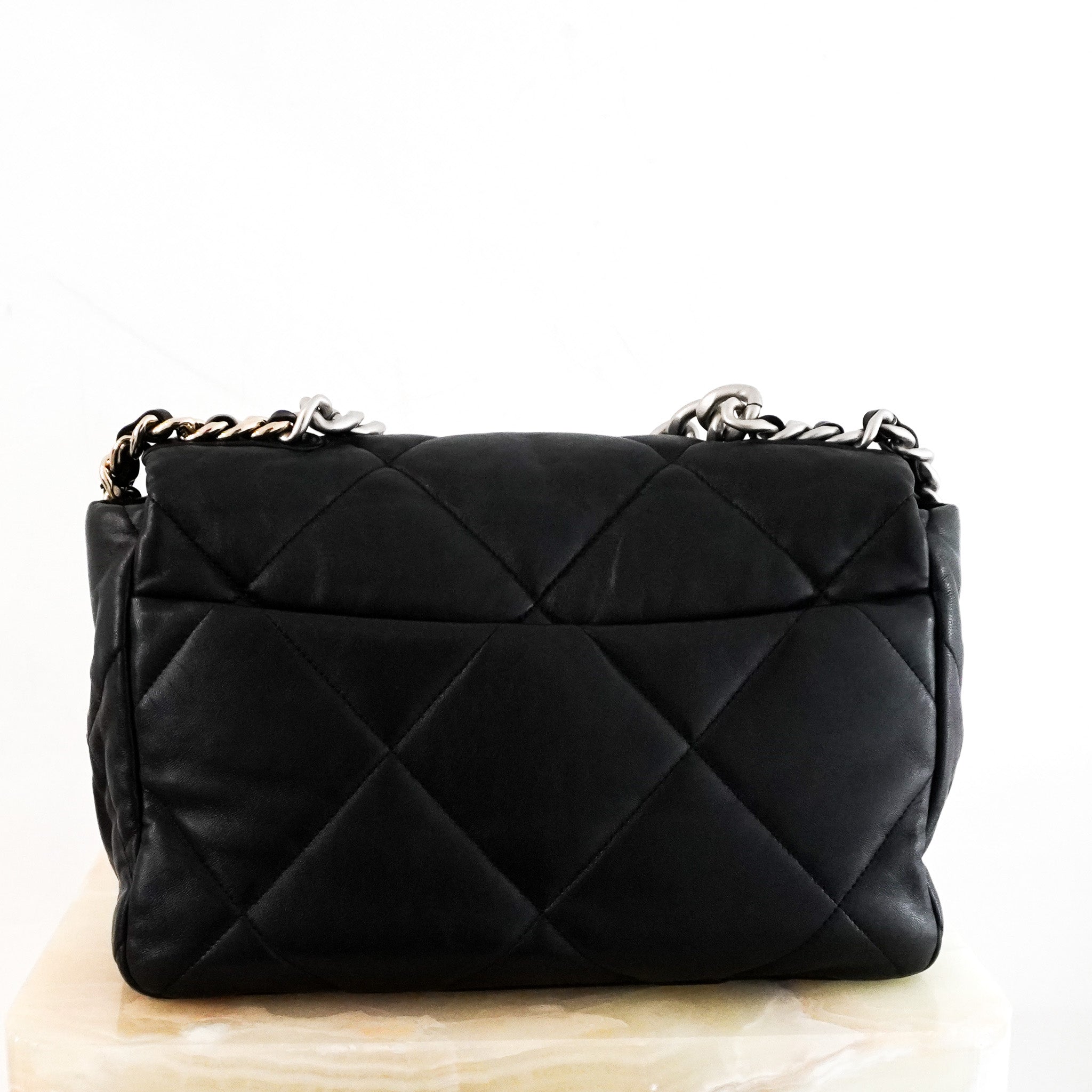 Chanel 19 Black Lambskin Large Single Flap Bag RRP £5500 | Authentic Preloved - Reloved Again