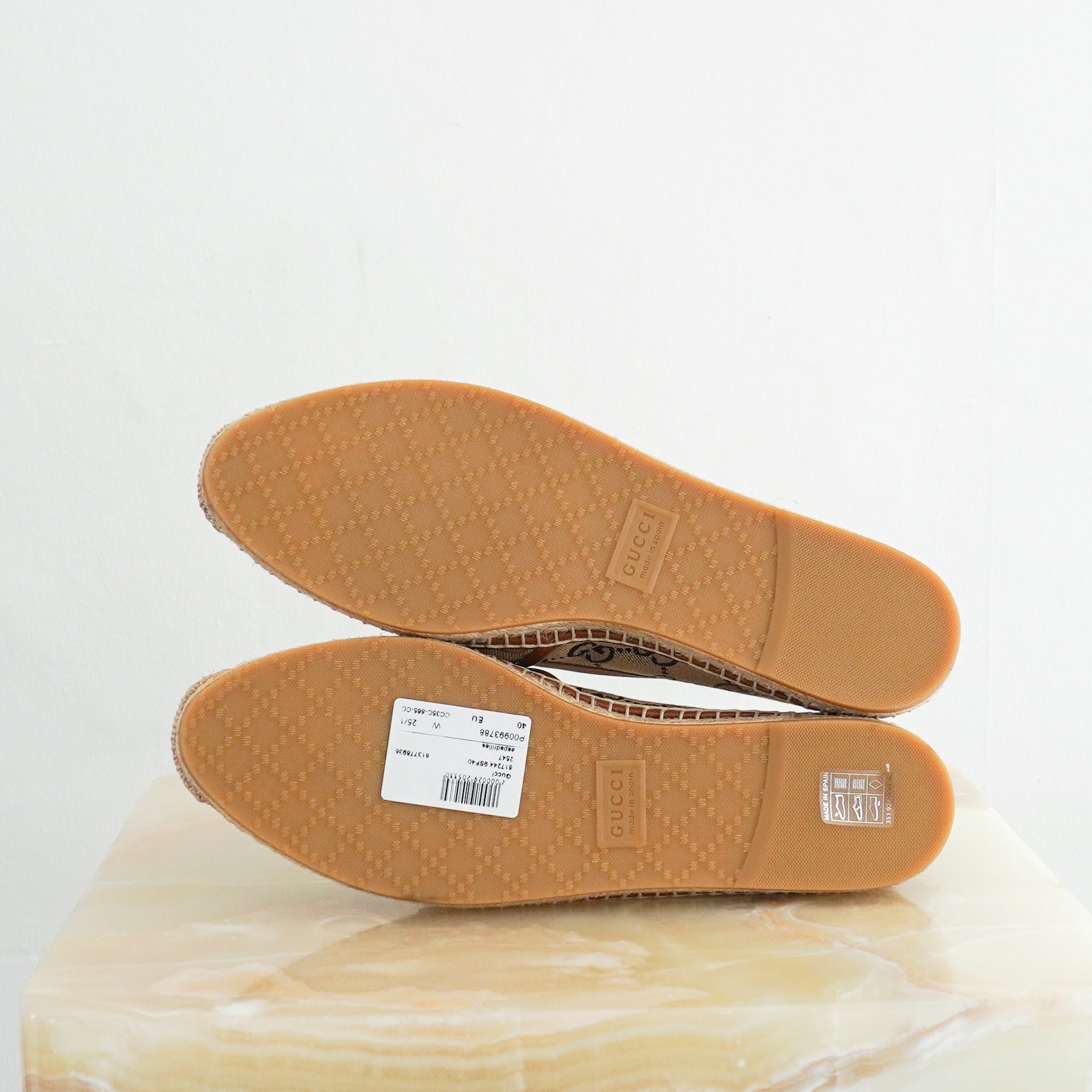 NEW Gucci Monogram Espadrilles in Brown RRP £570 | Authentic Preloved - Reloved Again