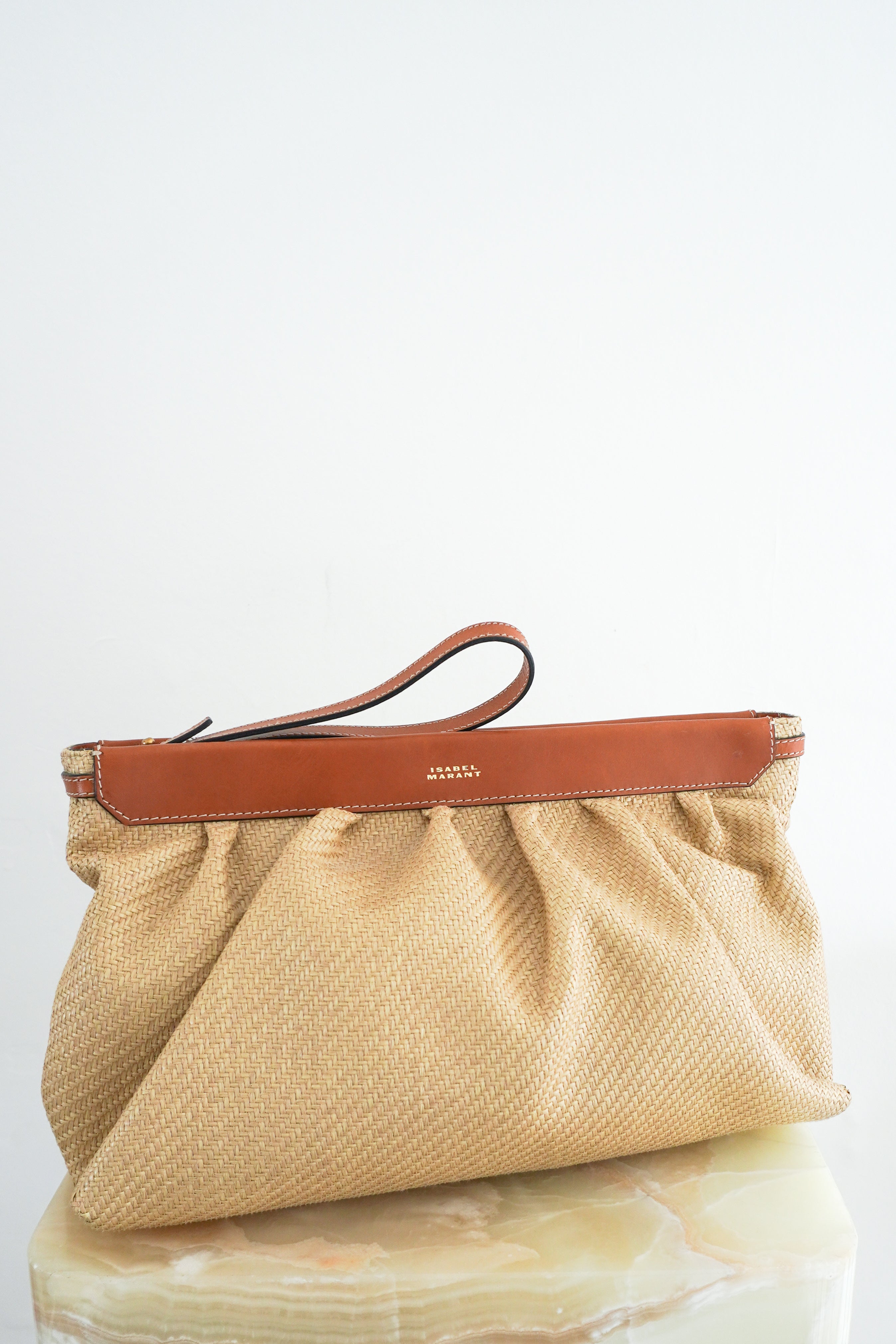 NEW-Isabel-marant-Raffia-Clutch-front-picture