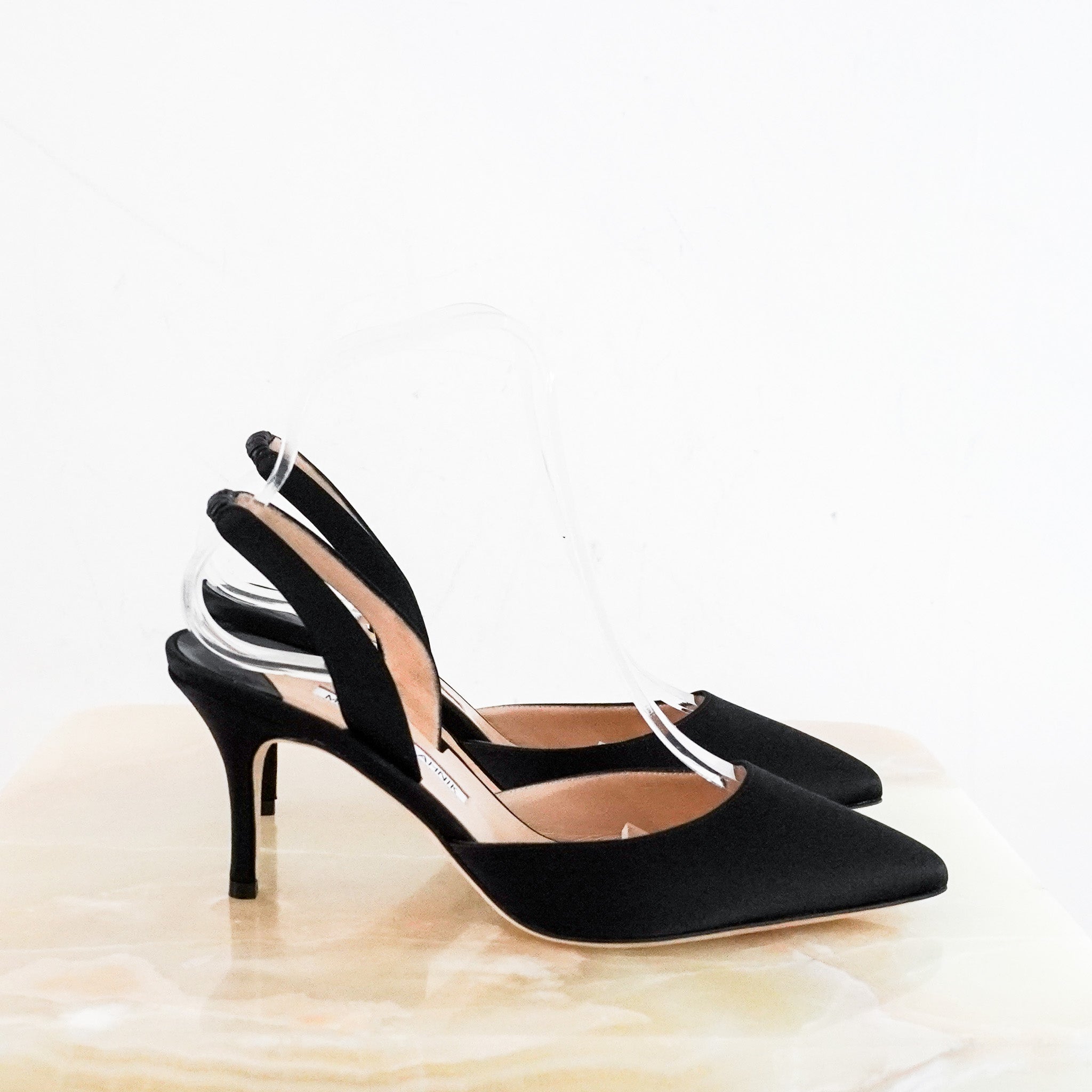 NEW Manolo Blahnik Carolyne Satin Slingback Pumps RRP £775 | Authentic Preloved - Reloved Again