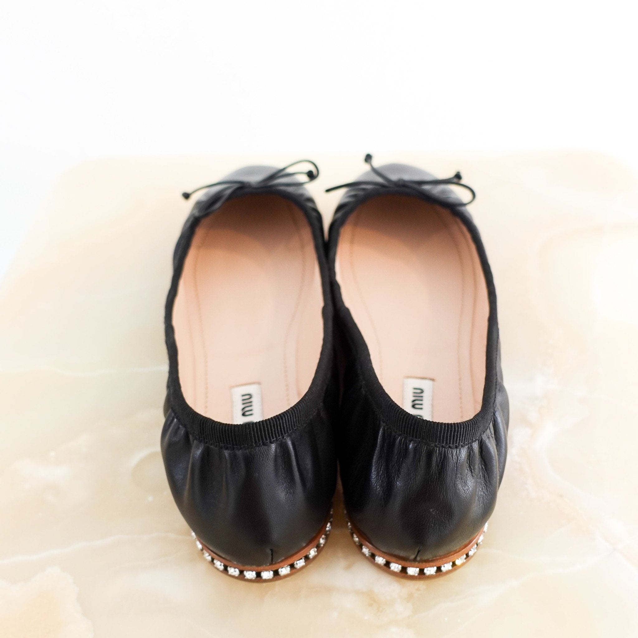 NEW Miu Miu Calzature Donna black Ballet flat RRP £500 | Authentic Preloved - Reloved Again