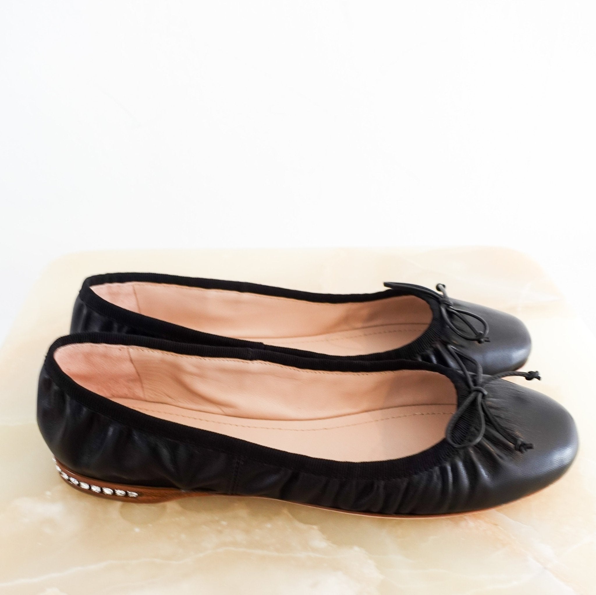 NEW Miu Miu Calzature Donna black Ballet flat RRP £500 | Authentic Preloved - Reloved Again