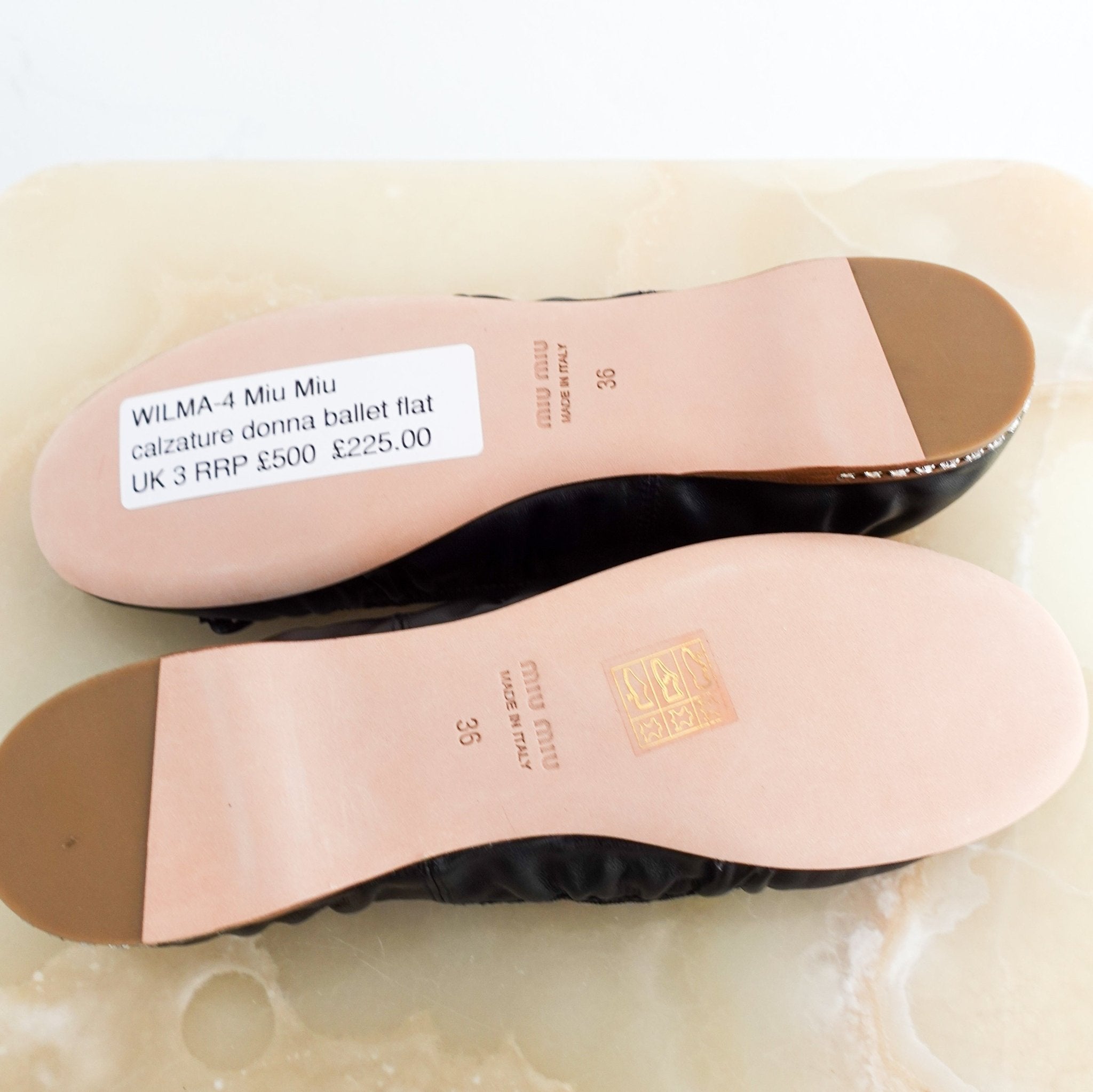 NEW Miu Miu Calzature Donna black Ballet flat RRP £500 | Authentic Preloved - Reloved Again