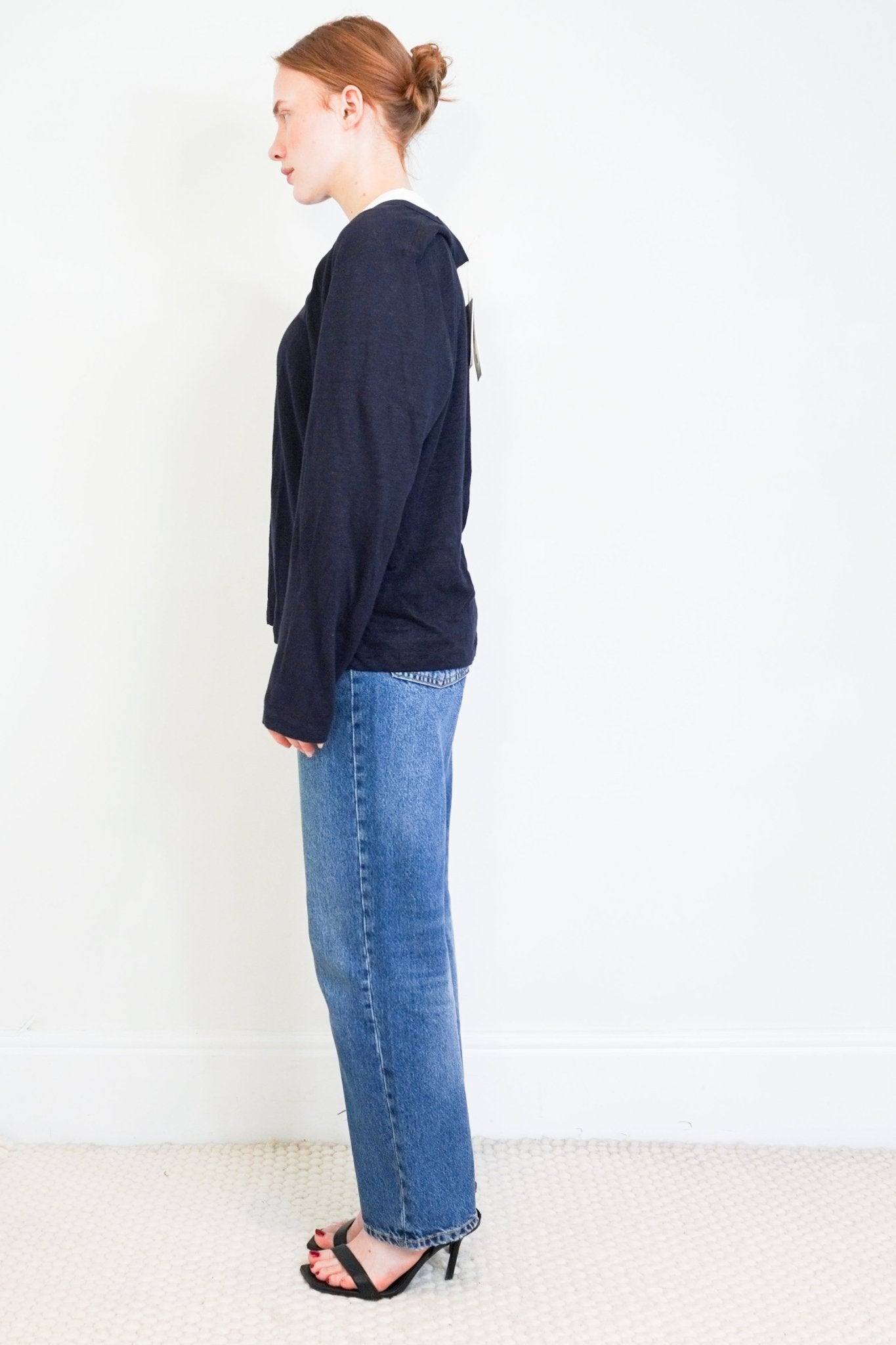 NEW-Navy-Grey-Navy-Long-Sleeve-Linen-T-Shirt-side-picture-Chelsea-London