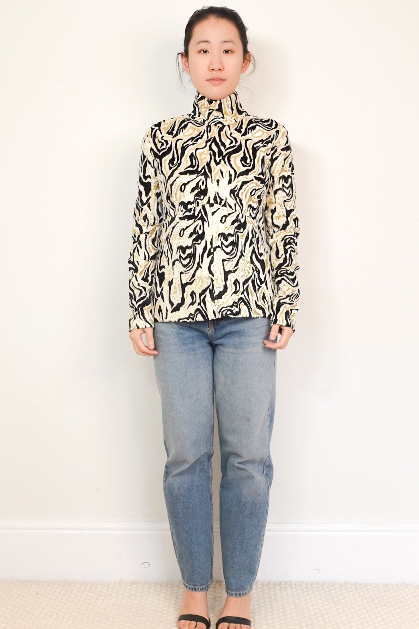 NEW Paco Rabanne Black White and Gold Marbled Shirt RRP £1K | Authentic Preloved - Reloved Again