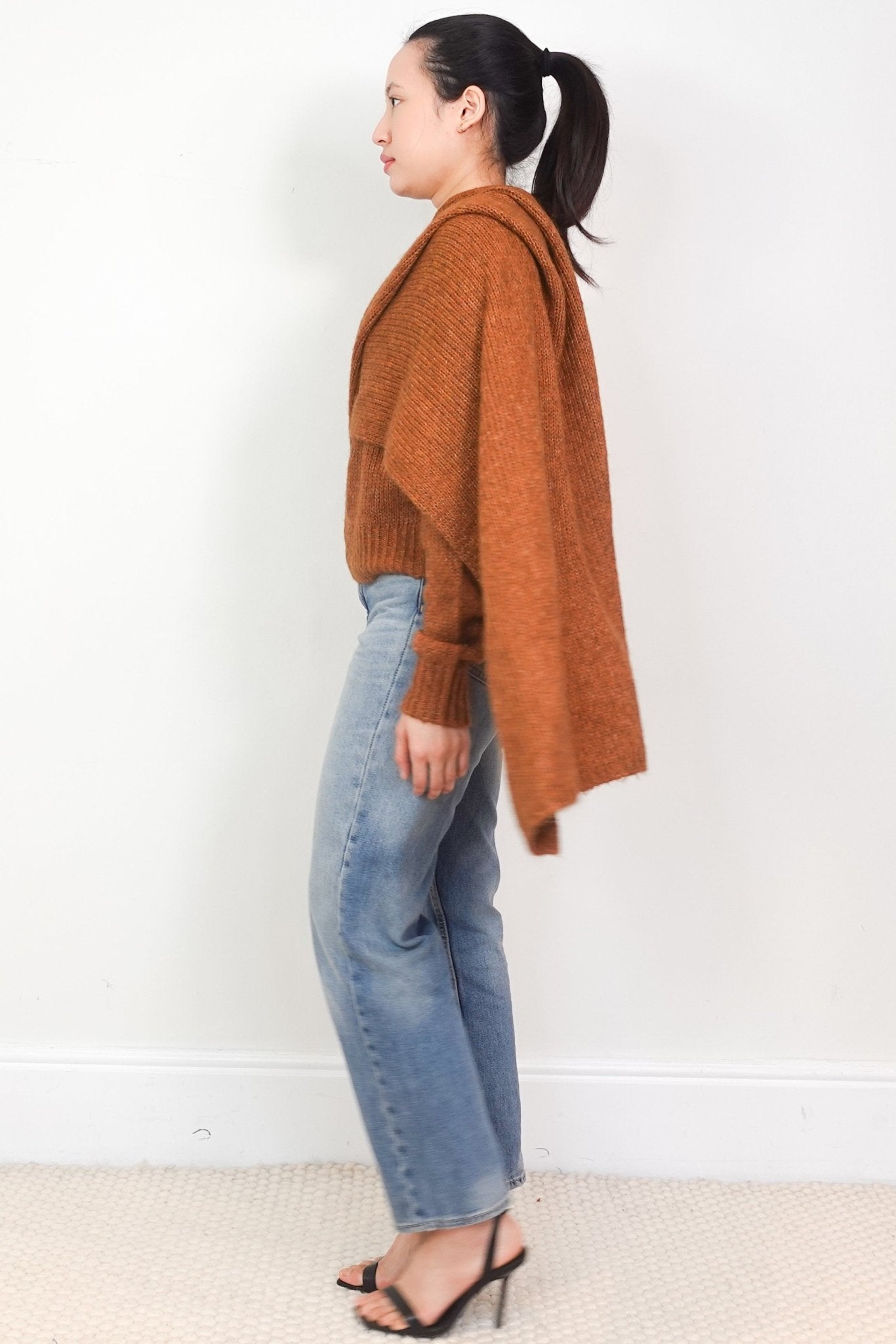 NEW Rejina Pyo Brown Knitted Colette Scarf Sweater RRP £495 | Authentic Preloved - Reloved Again
