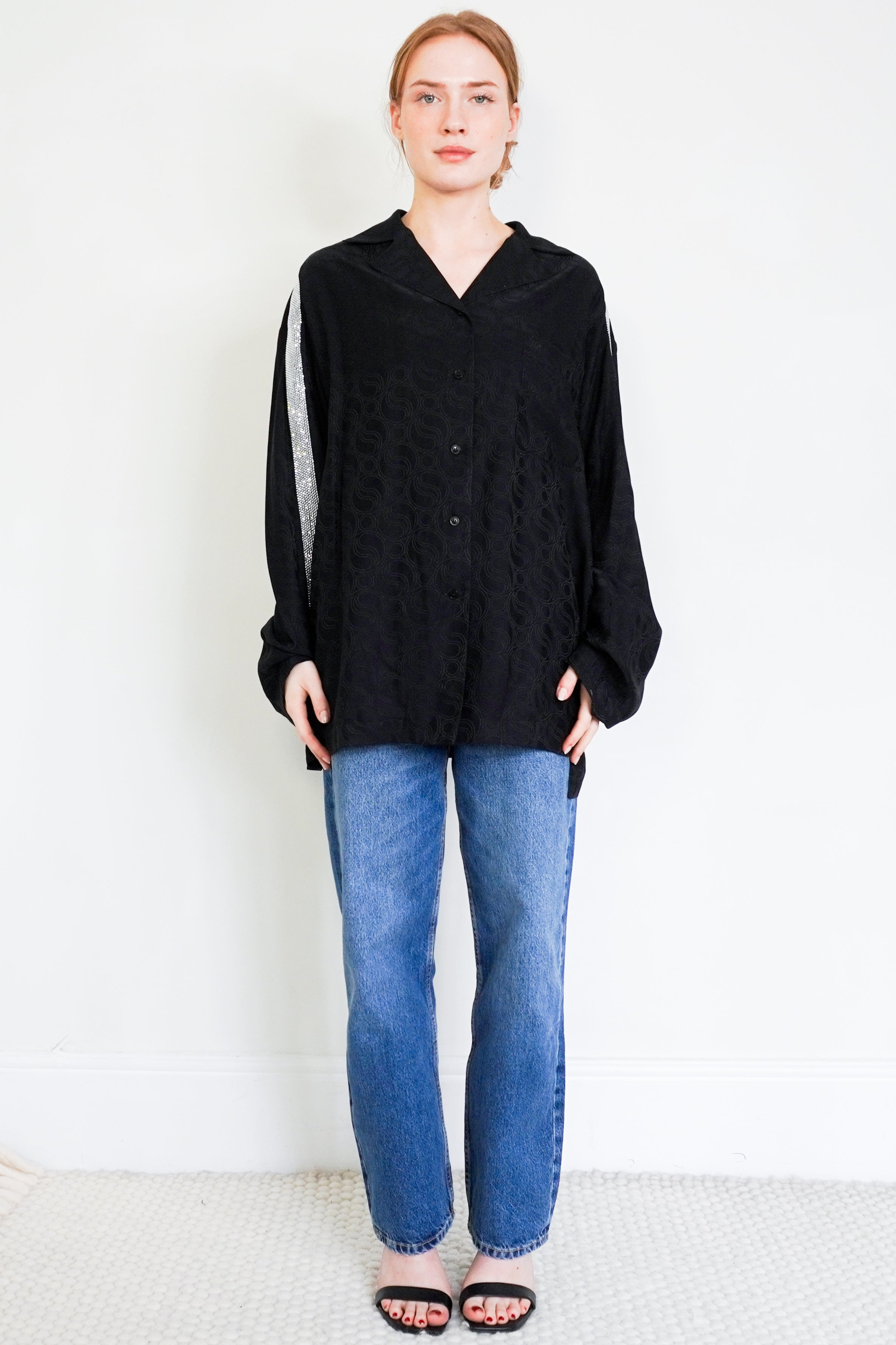 NEW-Stella-McCartney-Black-Embellished-Blouse-front-picture-Chelsea-London