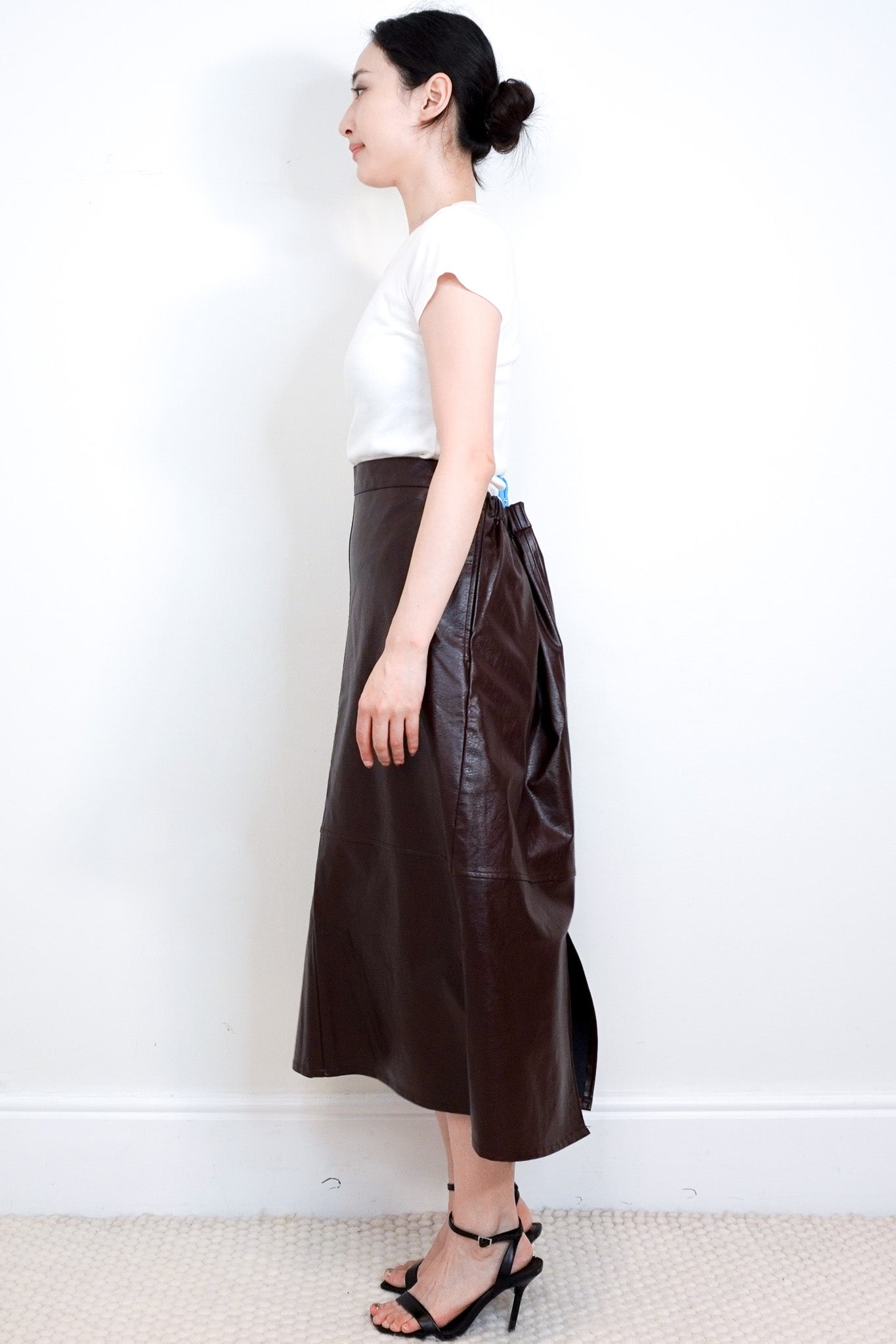 NEW The Frankie Shop Brown Erminie Faux Leather Skirt RRP £110 | Authentic Preloved - Reloved Again