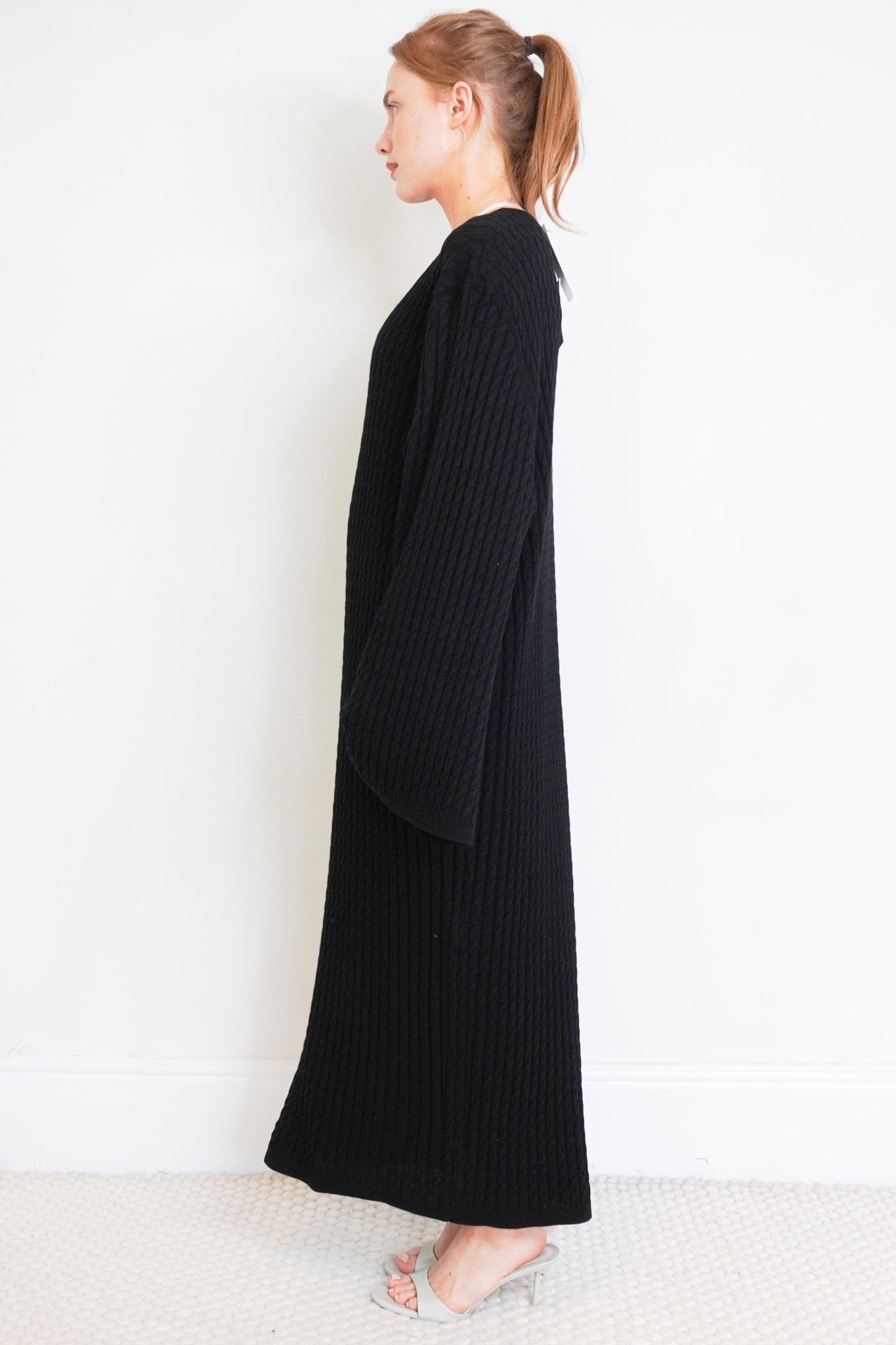 NEW Toteme Black Wool Cable Knit Dress RRP £850 | Authentic & Preloved - Reloved Again